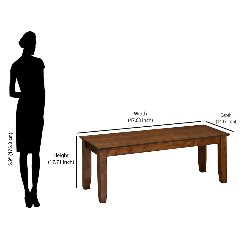 Nilkamal Carter Multi Use Long Sitting Bench for Living Room | Dining Room (Antique Oak) - Image 8