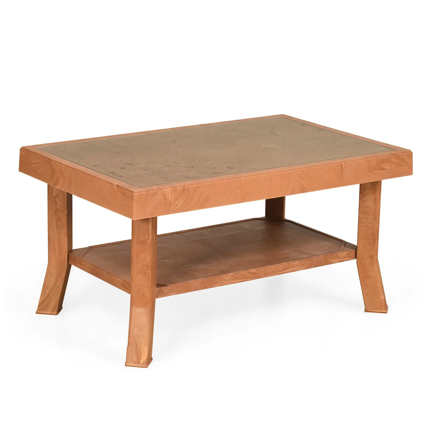 Nilkamal Center Table 2 Carv & Glass (Pear Wood) - Image 3