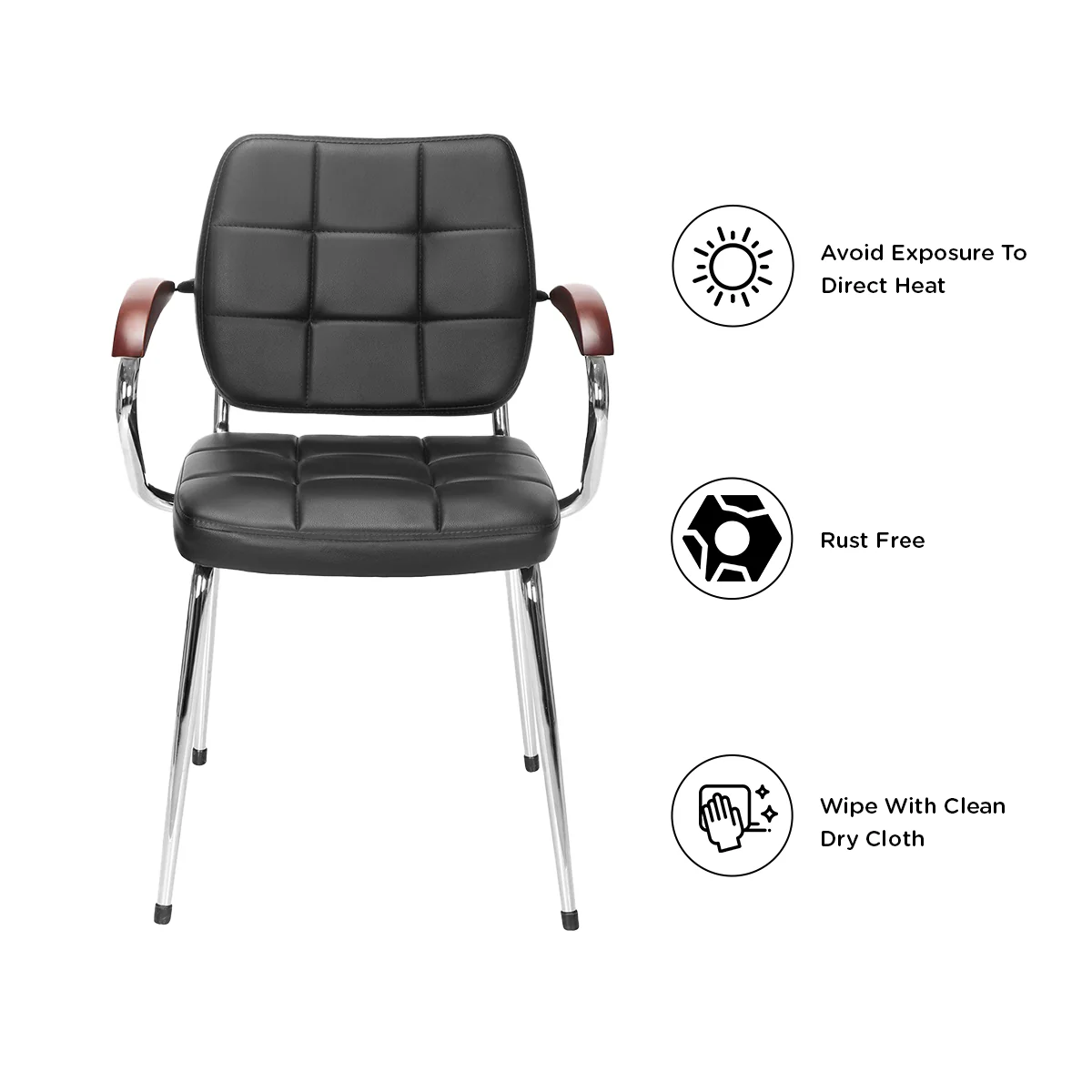 Nilkamal Chopper Visitor Chair (Black) - Image 4