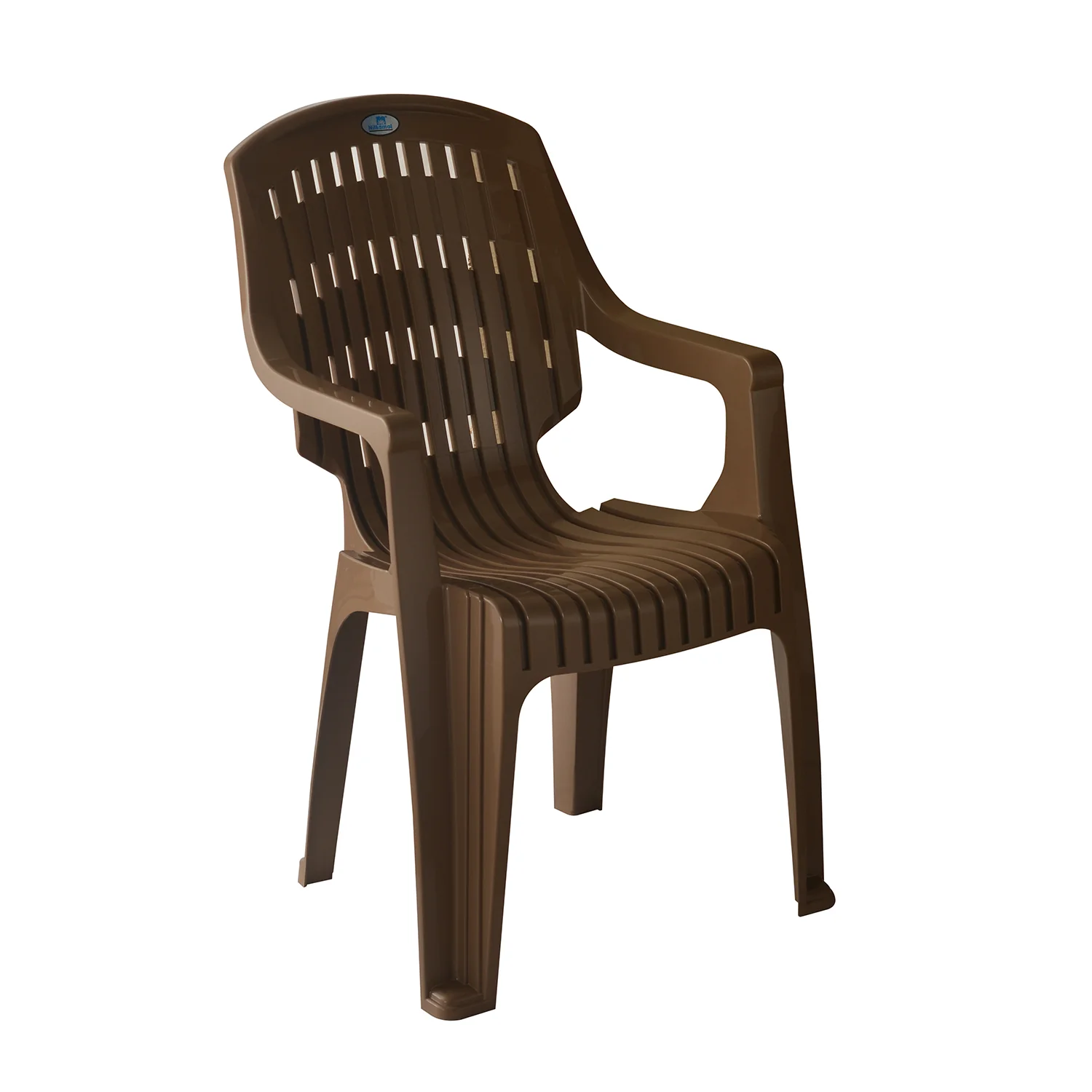 Nilkamal CHR2230 Plastic Arm Chair (Rattan Dark Beige) - Image 4