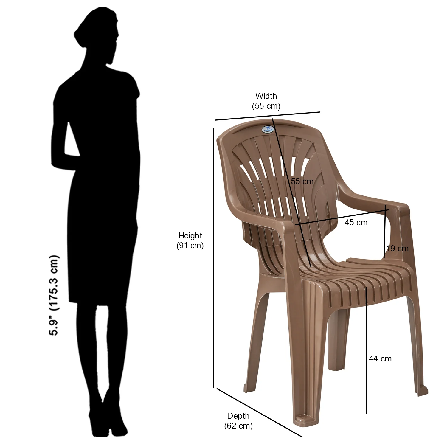 Nilkamal CHR2231 Plastic Arm Chair - Image 6