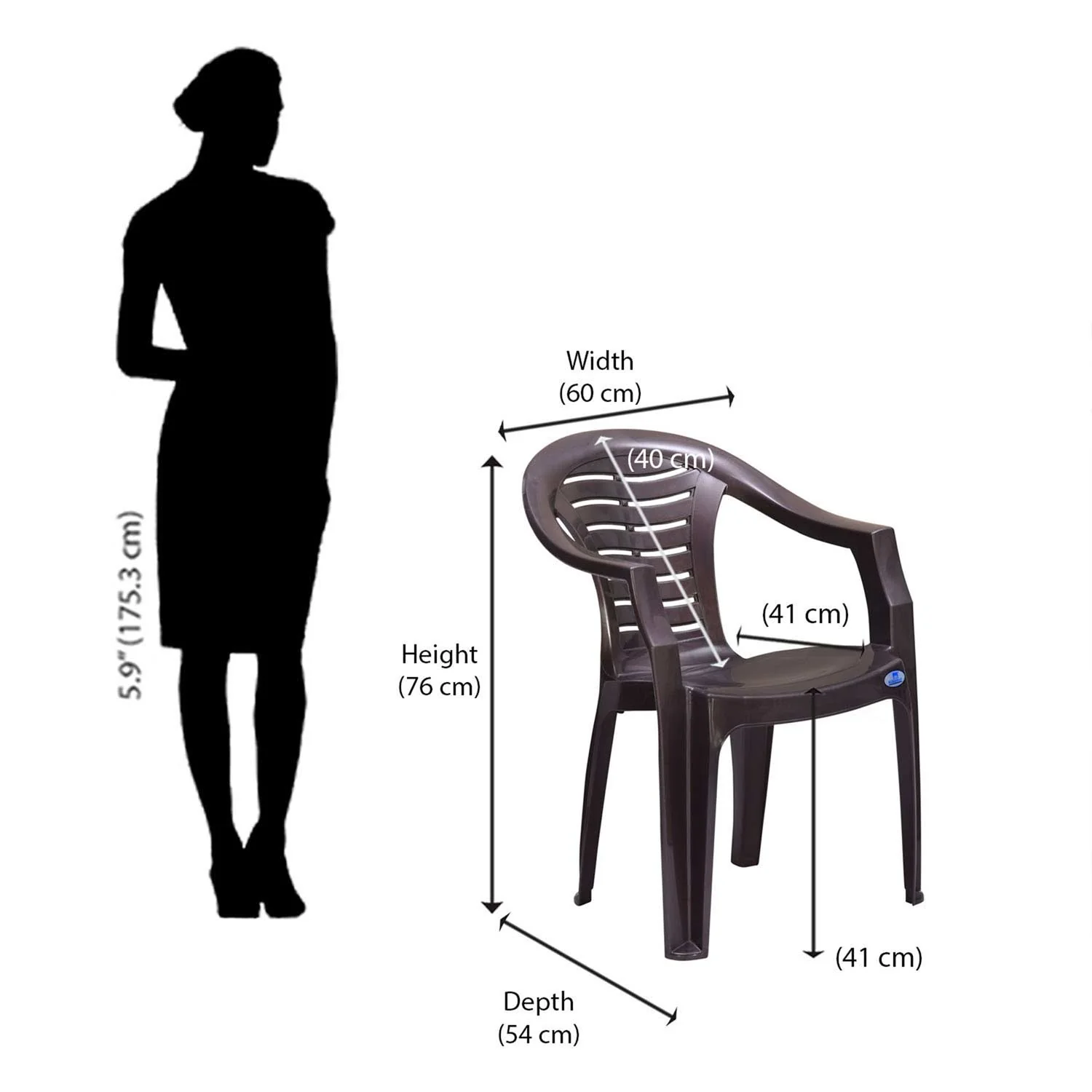 Nilkamal CHR2155 Plastic Arm Chair - Image 11