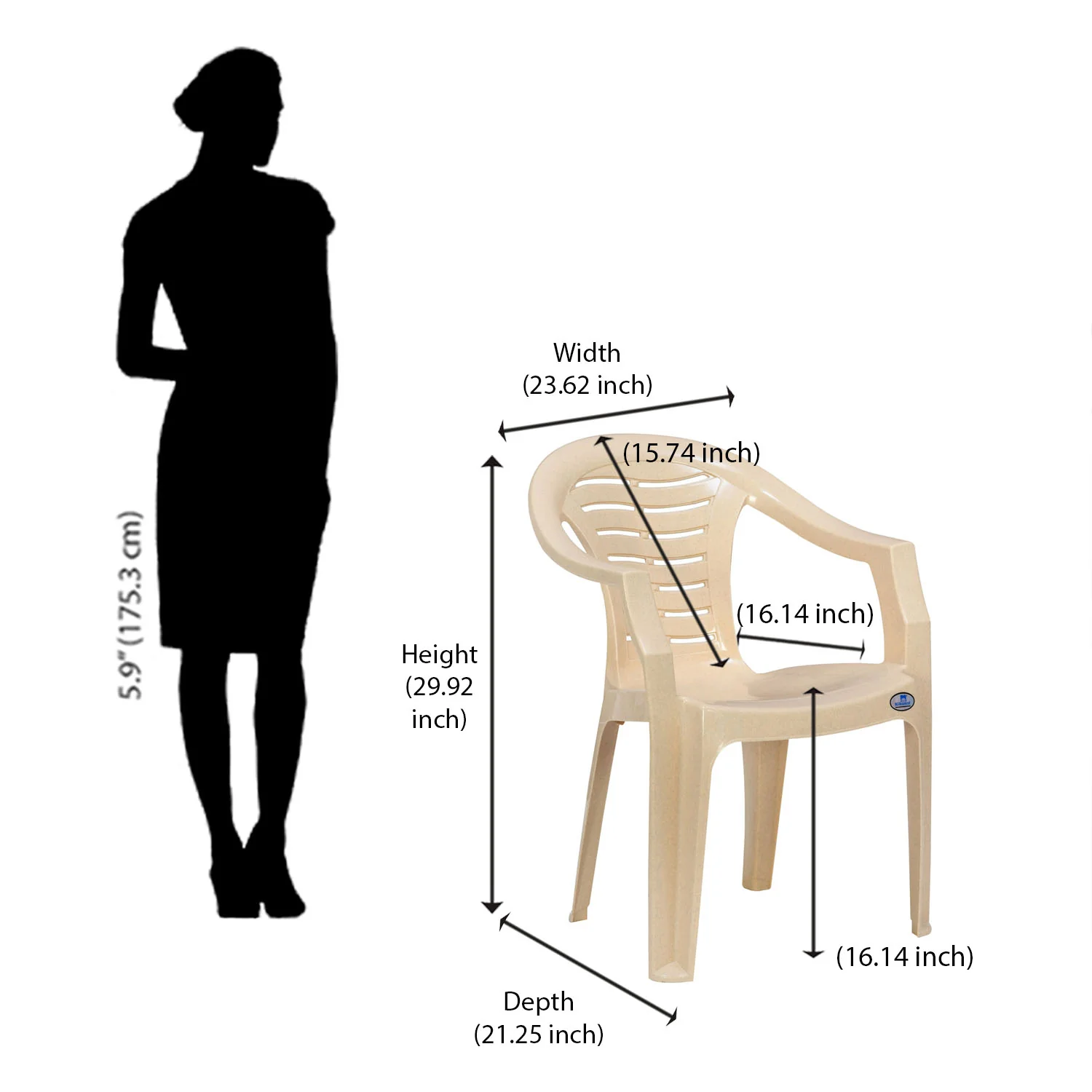 Nilkamal CHR2155 Plastic Arm Chair - Image 21