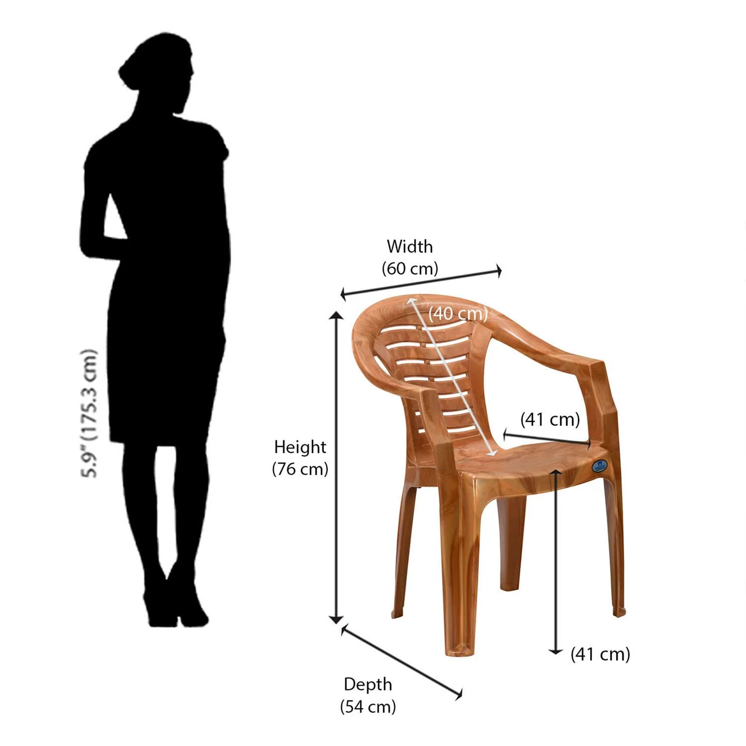 Nilkamal CHR2155 Plastic Arm Chair - Image 28