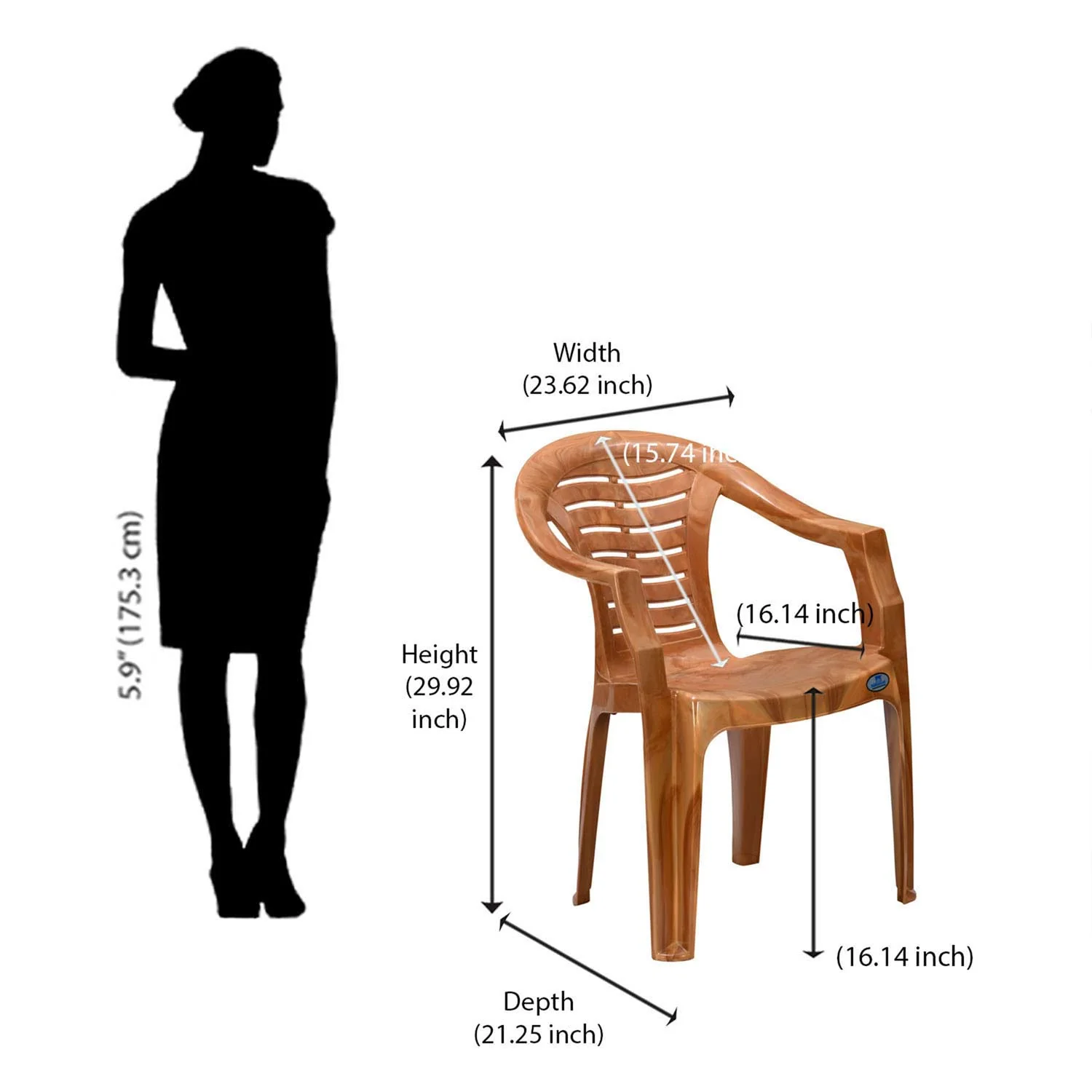 Nilkamal CHR2155 Plastic Arm Chair - Image 29