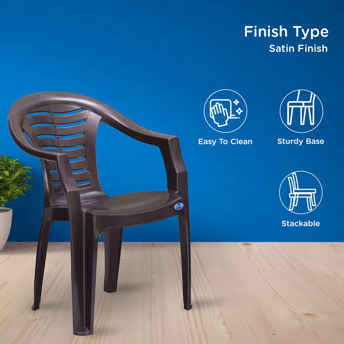 Nilkamal CHR2155 Plastic Arm Chair - Image 5