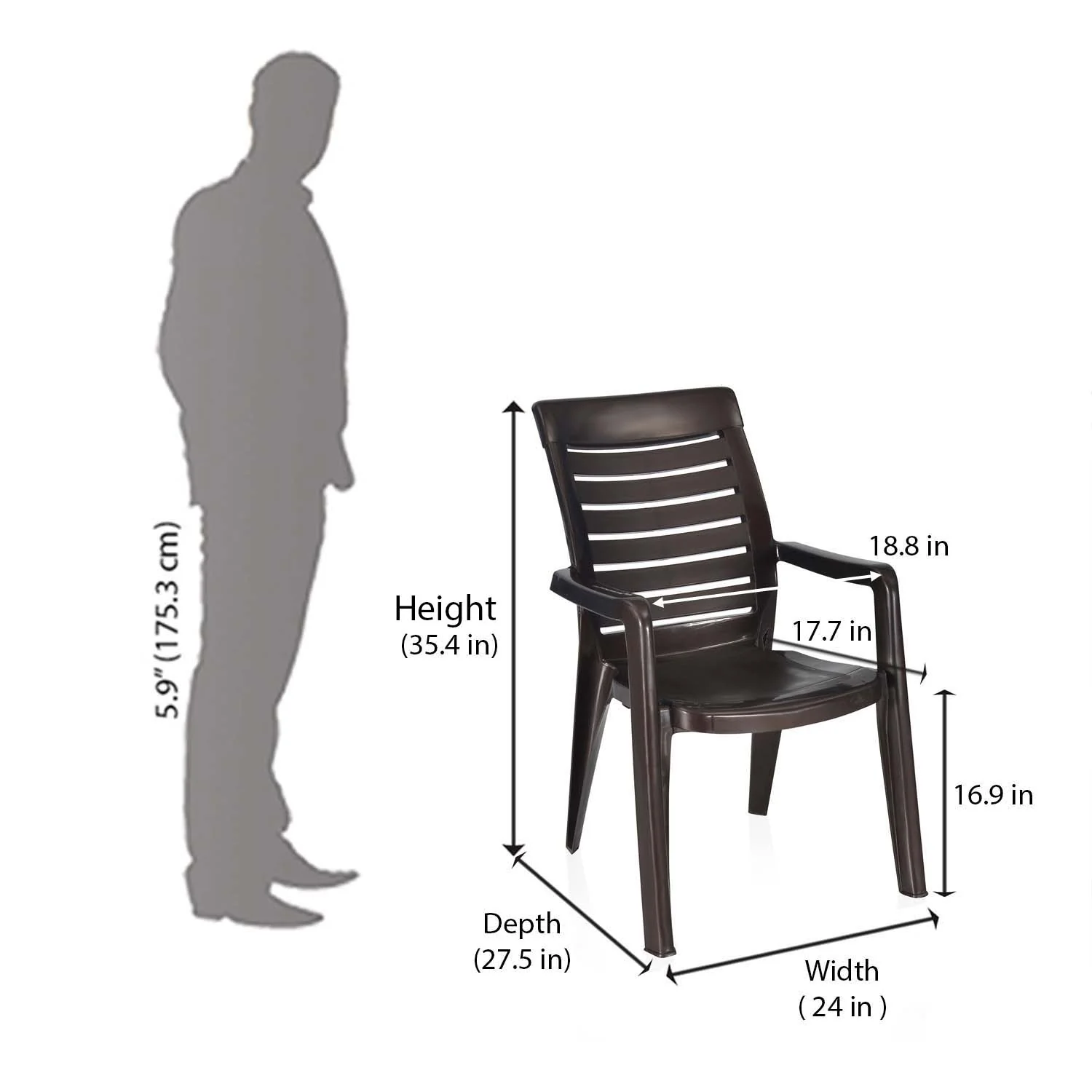 Nilkamal CHR2180 Plastic Arm Chair - Image 9