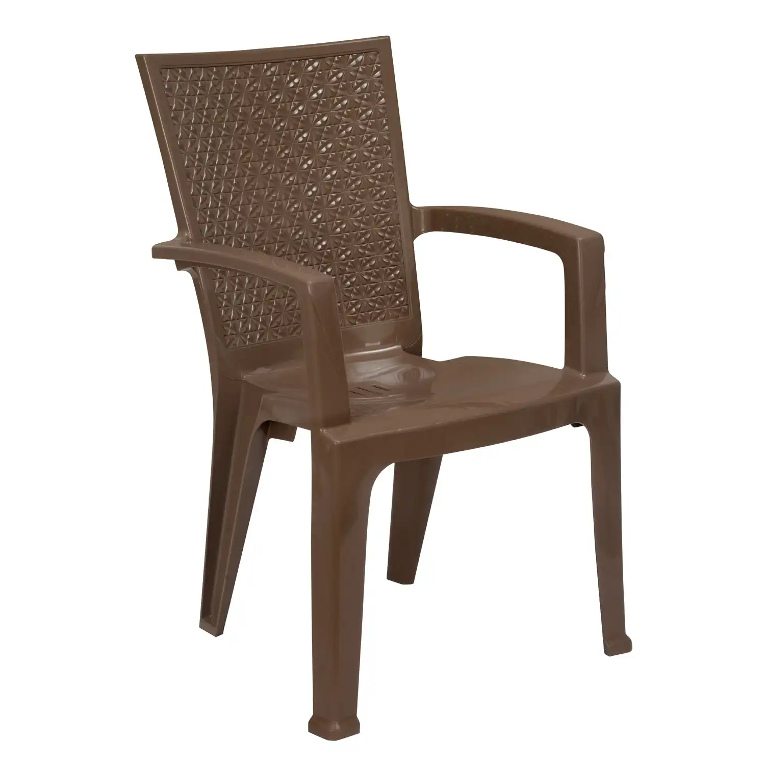 Nilkamal CHR2225 Plastic Arm Chair (Rattan Dark Beige) - Image 3