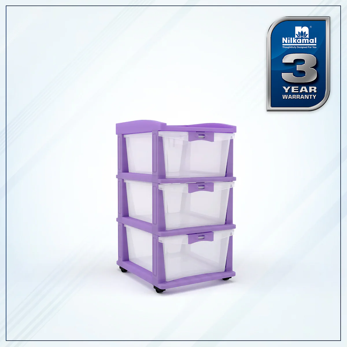 Nilkamal CHTR23 Three Layers Chest of Drawer (Voilet) - Image 2