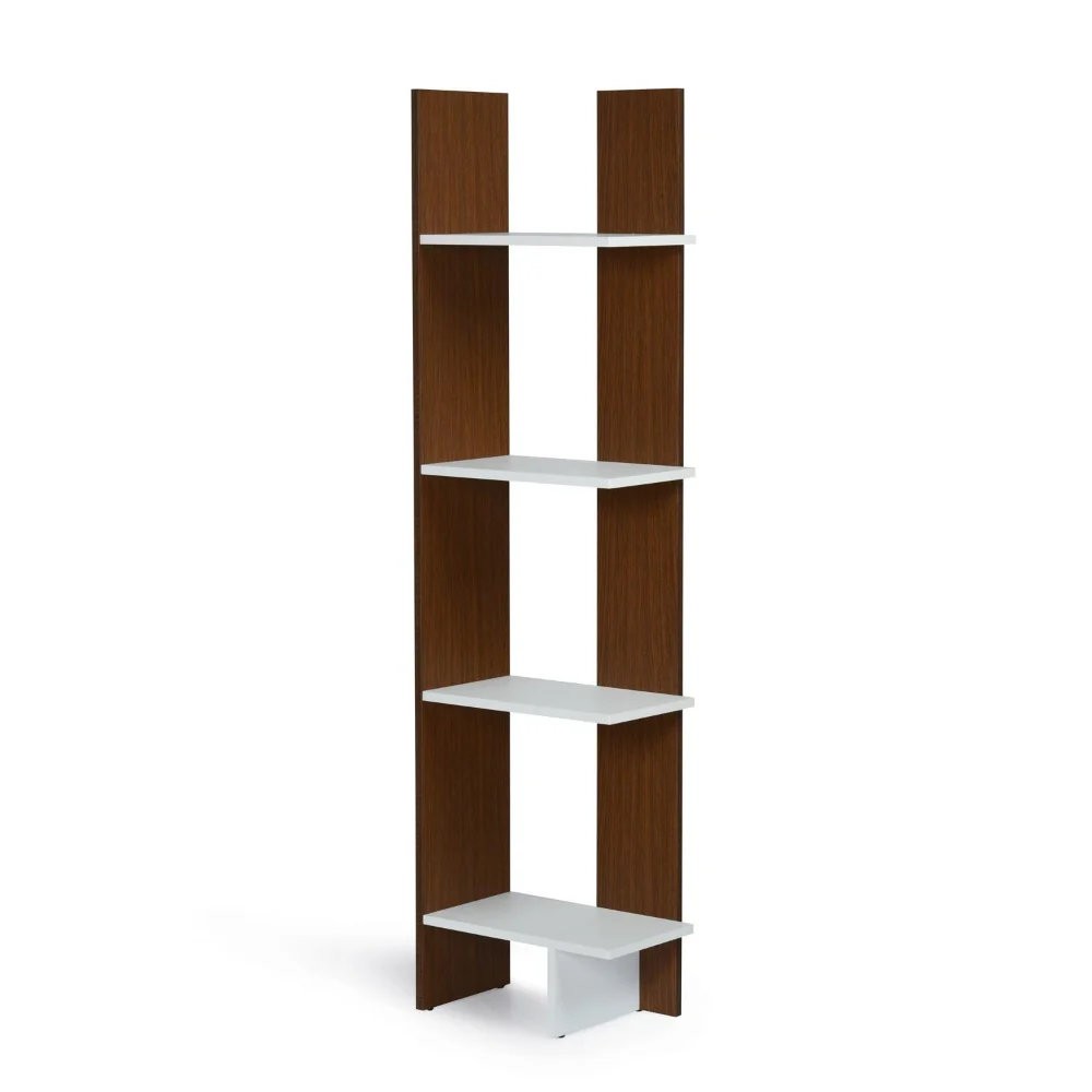 Nilkamal Cliff 4 Tier Bookshelf (Urban Walnut / Oak White) - Image 3