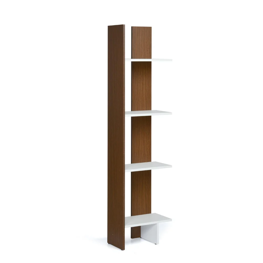 Nilkamal Cliff 4 Tier Bookshelf (Urban Walnut / Oak White) - Image 4