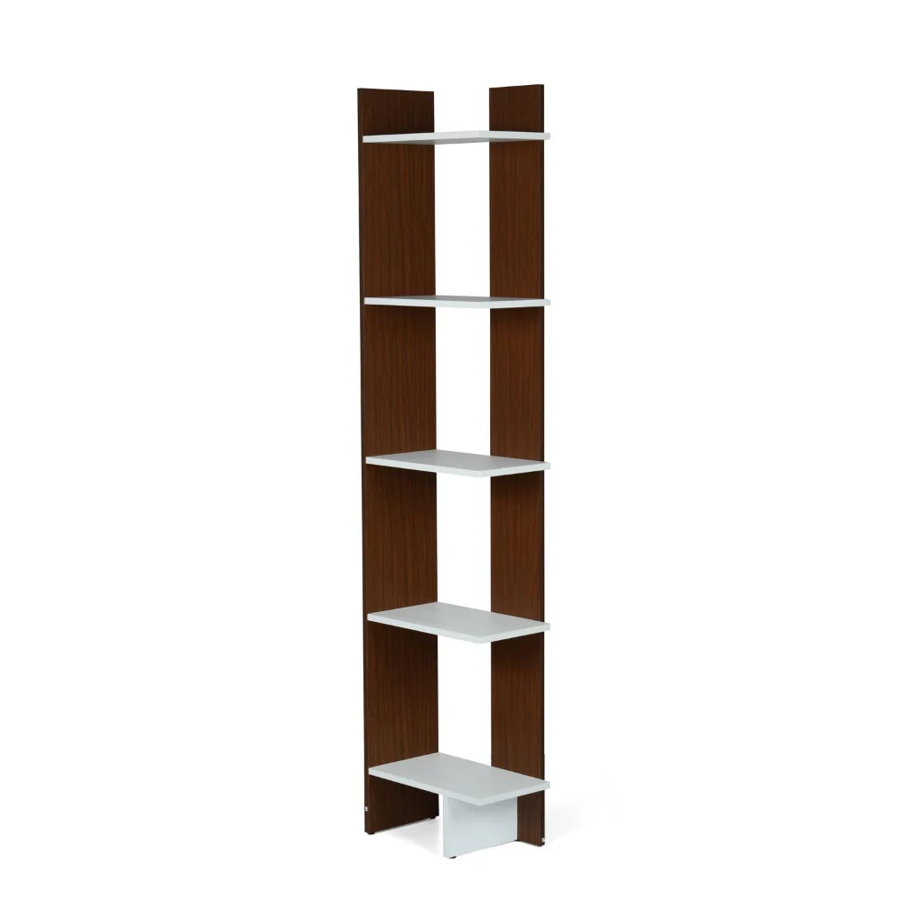 Nilkamal Cliff 5 Tier Bookshelf (Urban Walnut / Oak White) - Image 3