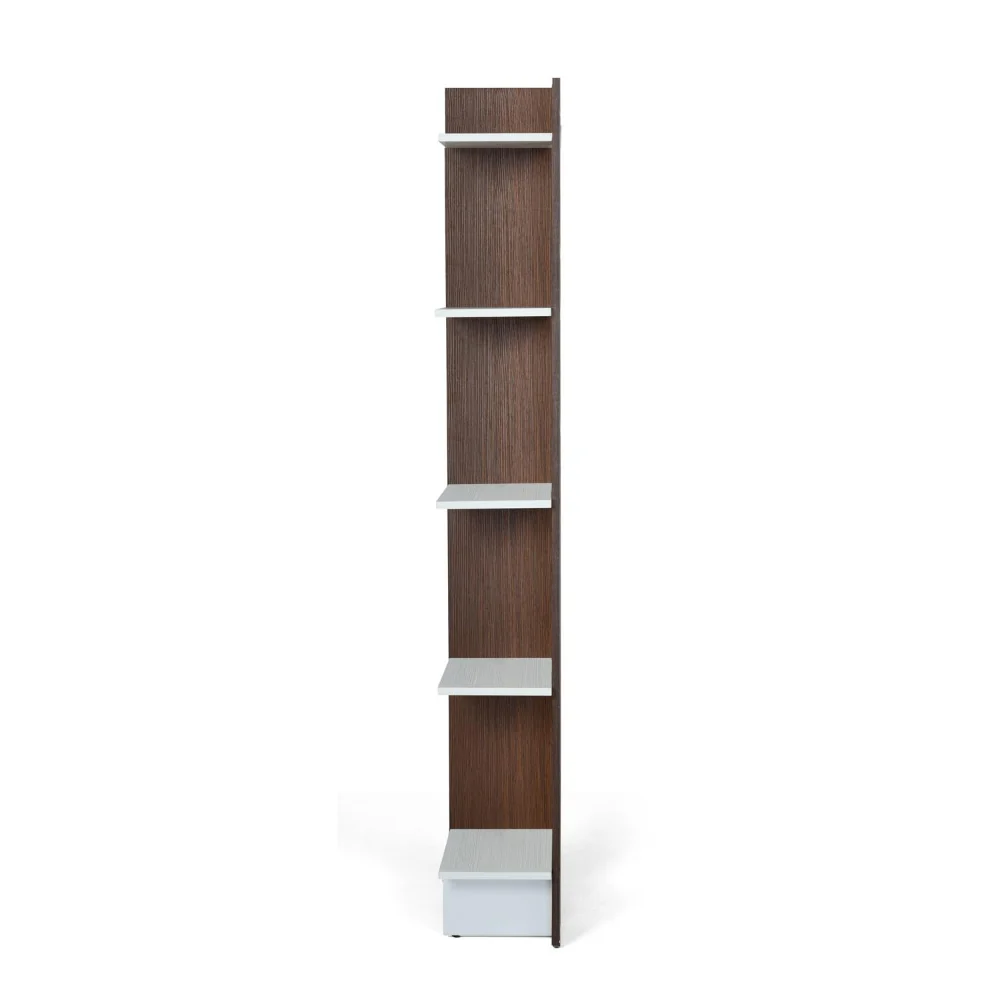 Nilkamal Cliff 5 Tier Bookshelf (Urban Walnut / Oak White) - Image 4