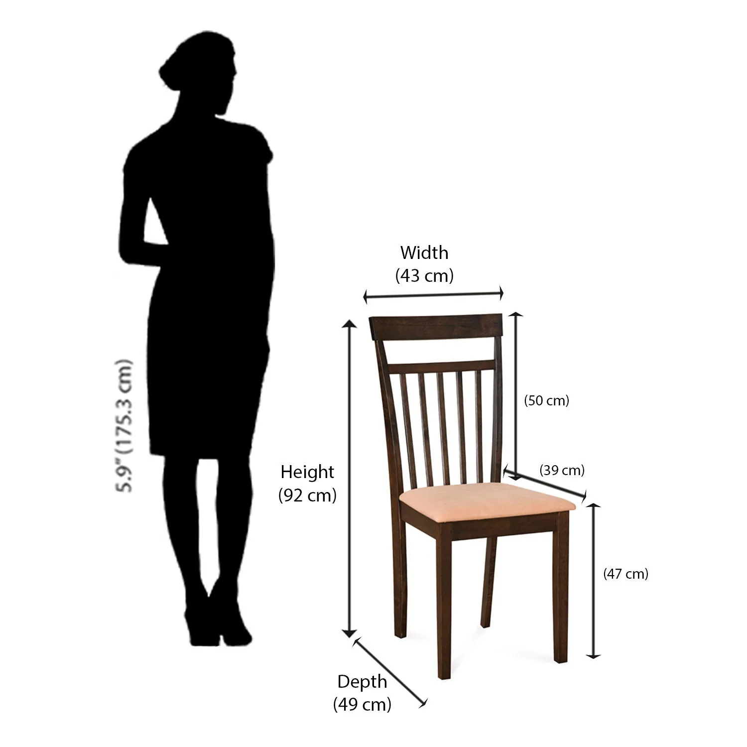 Nilkamal Colombia Dining Chair (Wenge) - Image 9