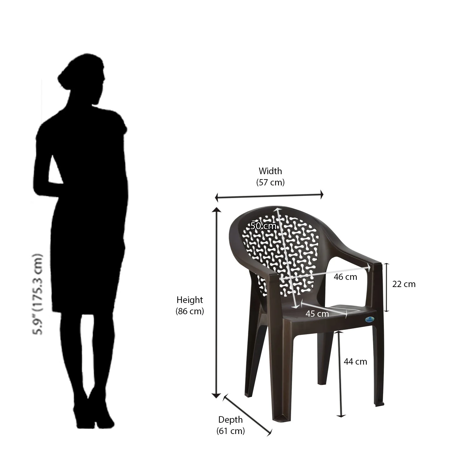 Nilkamal Comfy Plastic Arm Chair - Image 11