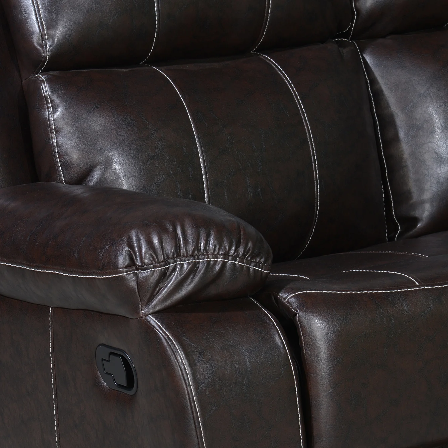 Nilkamal Commander 3 Seater PVC Recliner Sofa (Brown) - Image 6