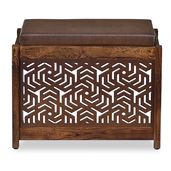 Nilkamal Corner Solid Wood Coffee Table with 2 Set Stools (Walnut) - Image 13