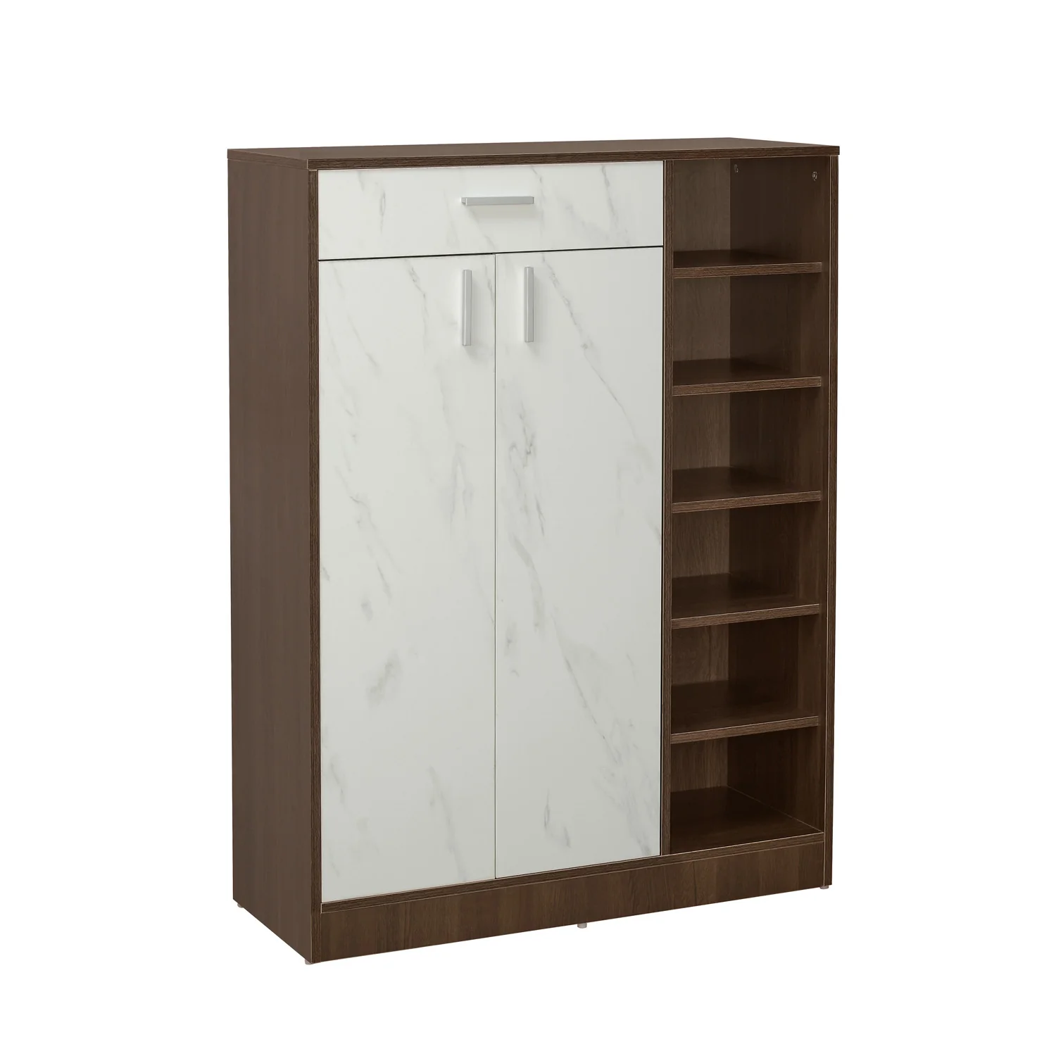 Nilkamal Cresta Shoe Cabinet (Golden Oak/White Statuario) - Image 6