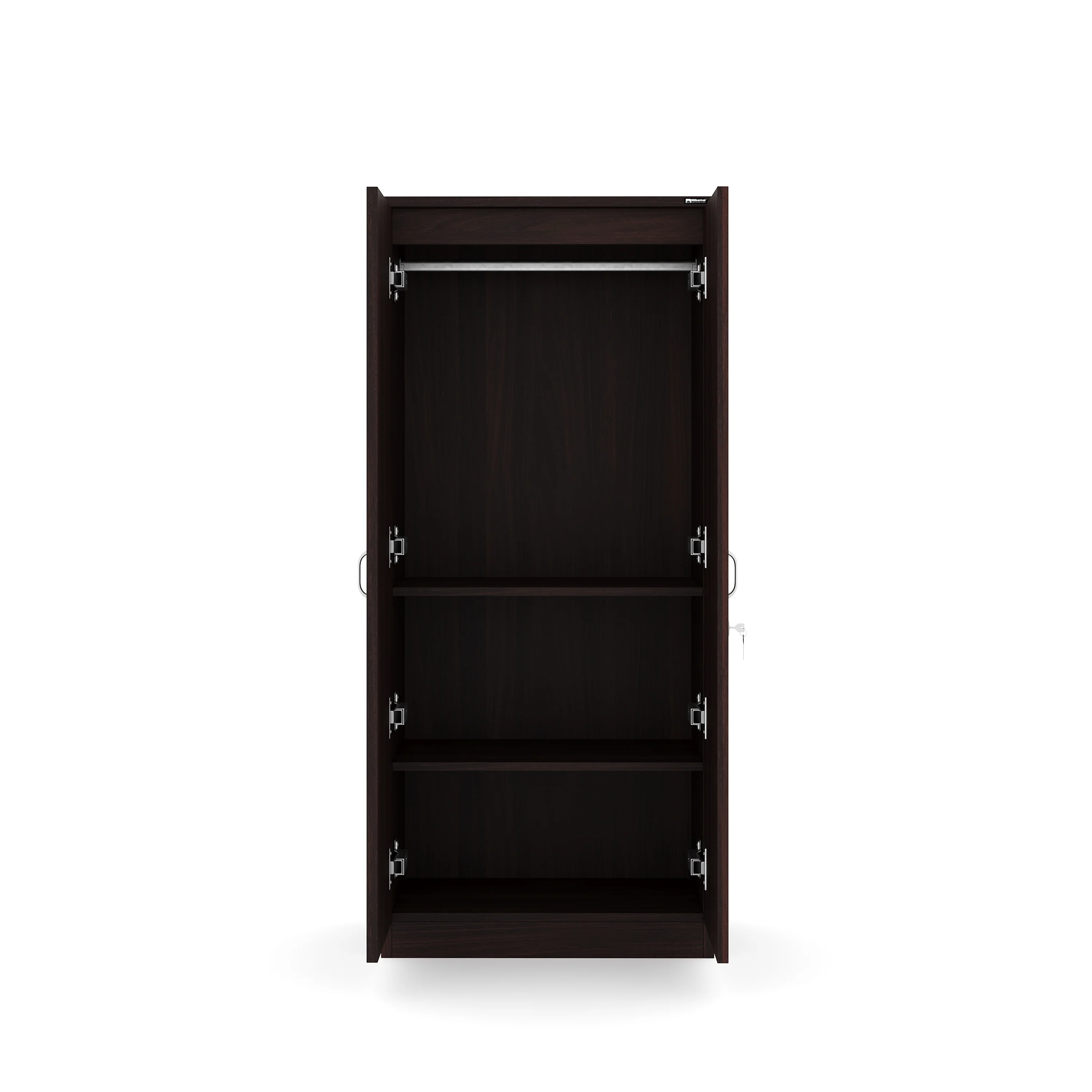 Nilkamal Crystal 2 Door Wardrobe (New Wenge & Natural Ebony) - Image 4