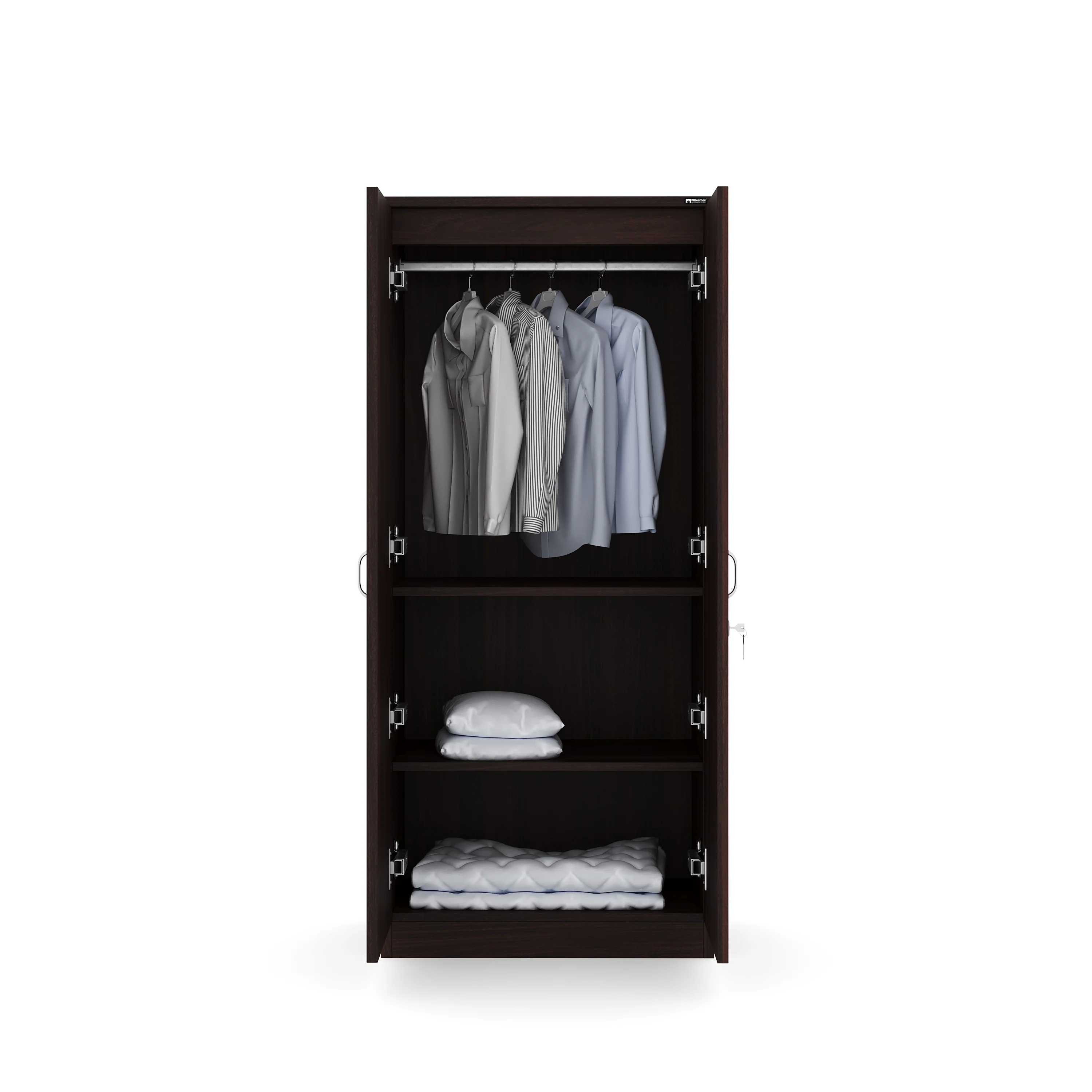 Nilkamal Crystal 2 Door Wardrobe (New Wenge & Natural Ebony) - Image 5