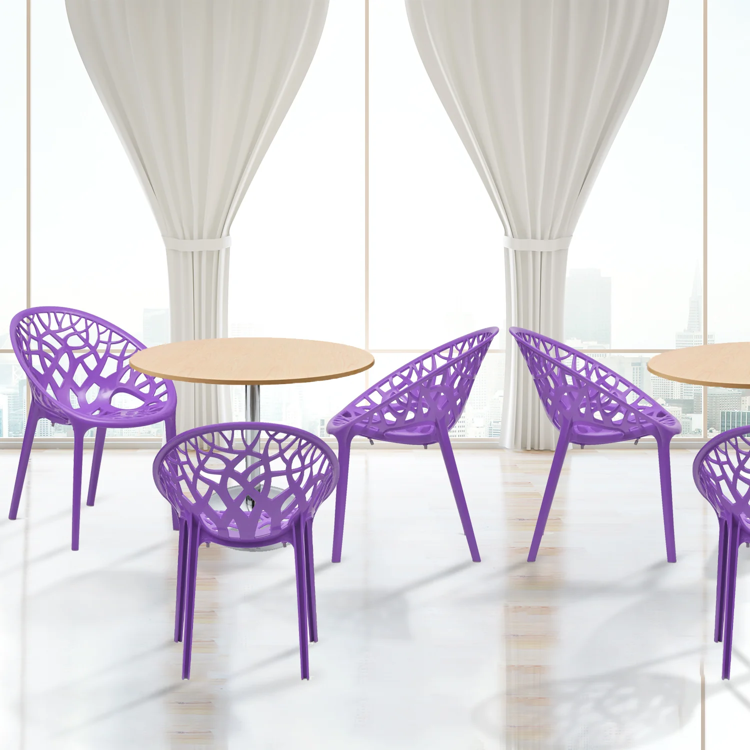 Nilkamal Crystal Polypropylene Premium Chair (Voilet) - Image 3