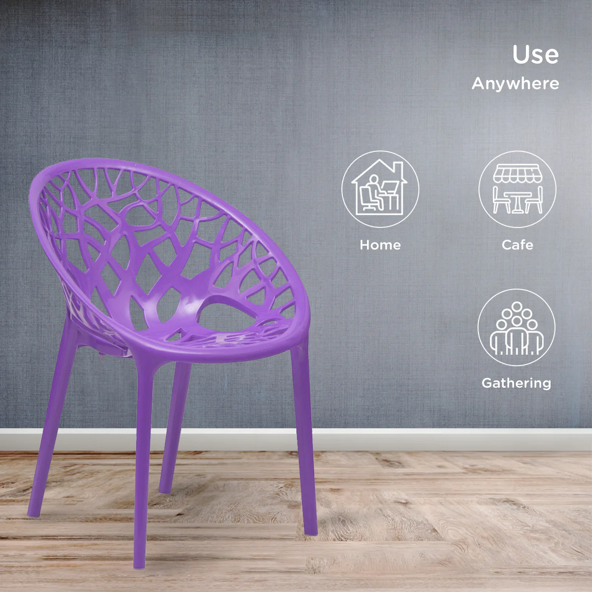 Nilkamal Crystal Polypropylene Premium Chair (Voilet) - Image 4