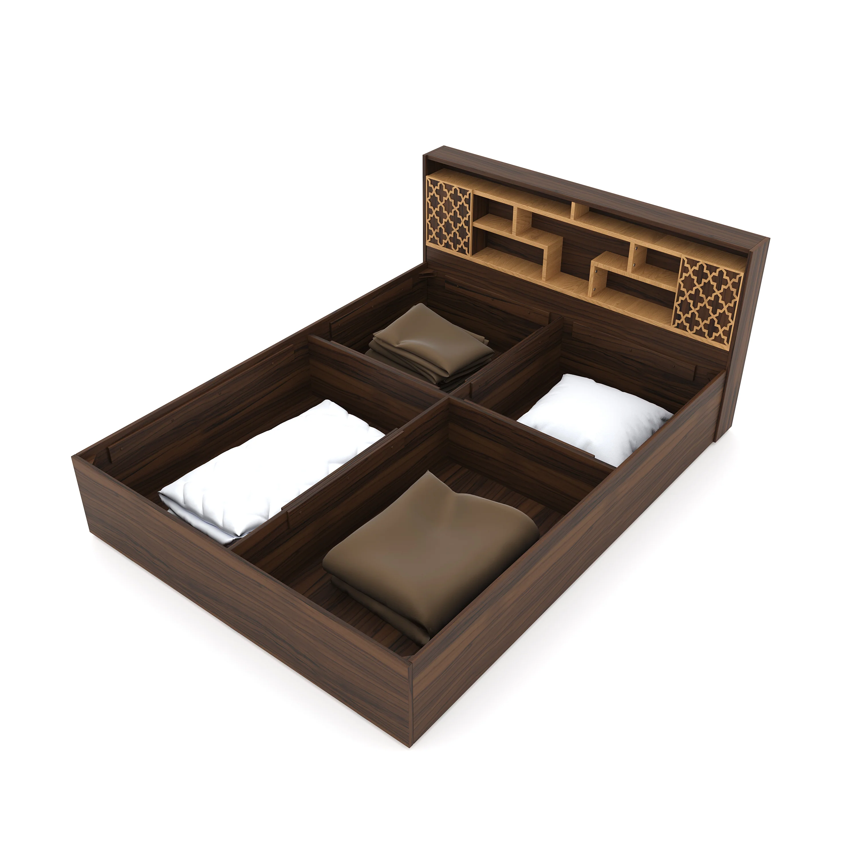 Nilkamal Czar 1 Queen Bed Box Storage (Beech / Walnut) - Image 4