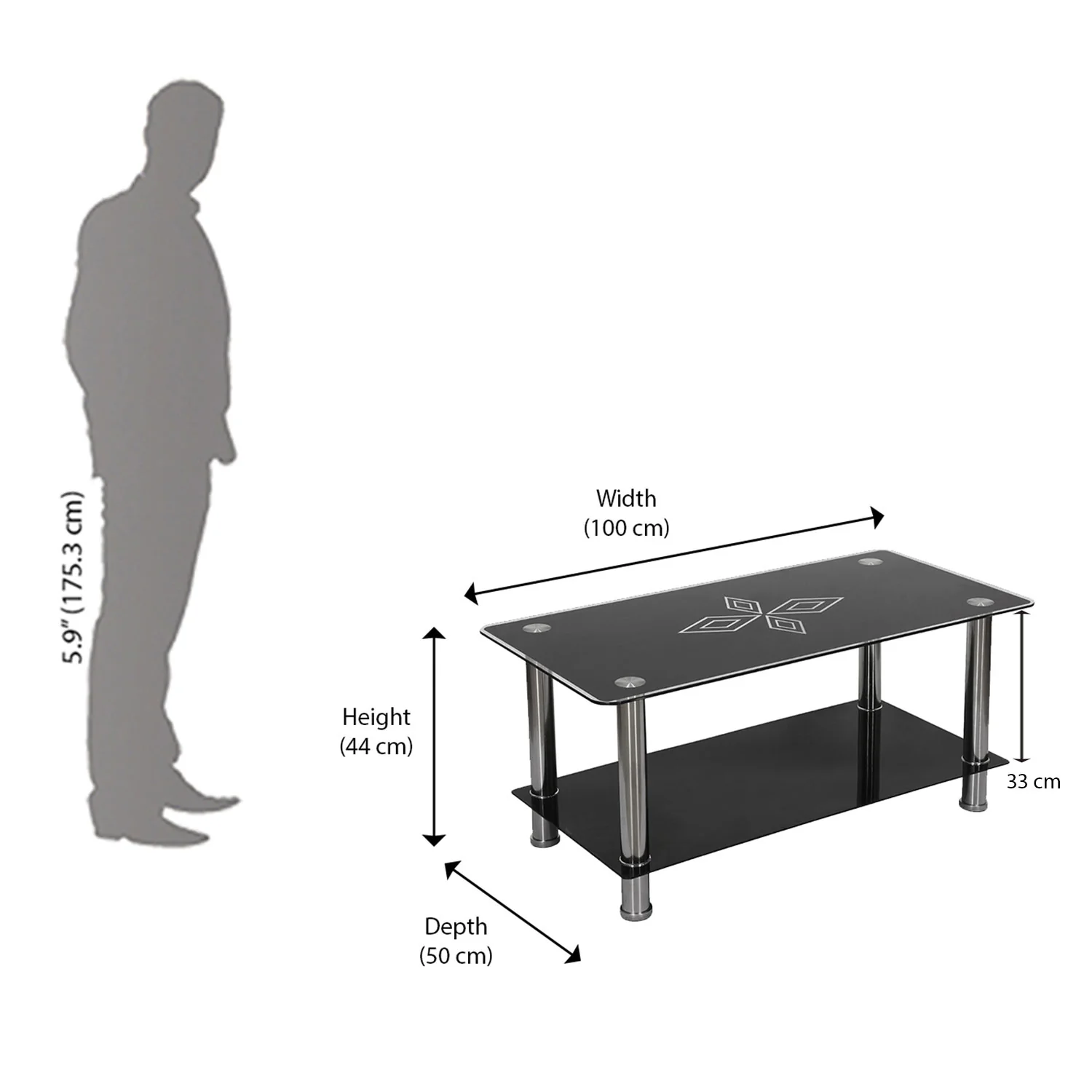 Nilkamal Dania Center Table (Black) - Image 8