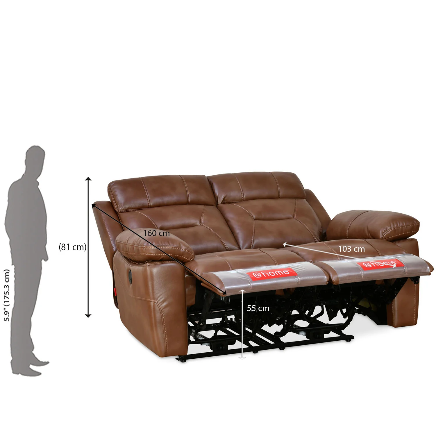 Nilkamal Delp 2-Seater Electric Recliner Sofa (Choco Brown) - Image 12