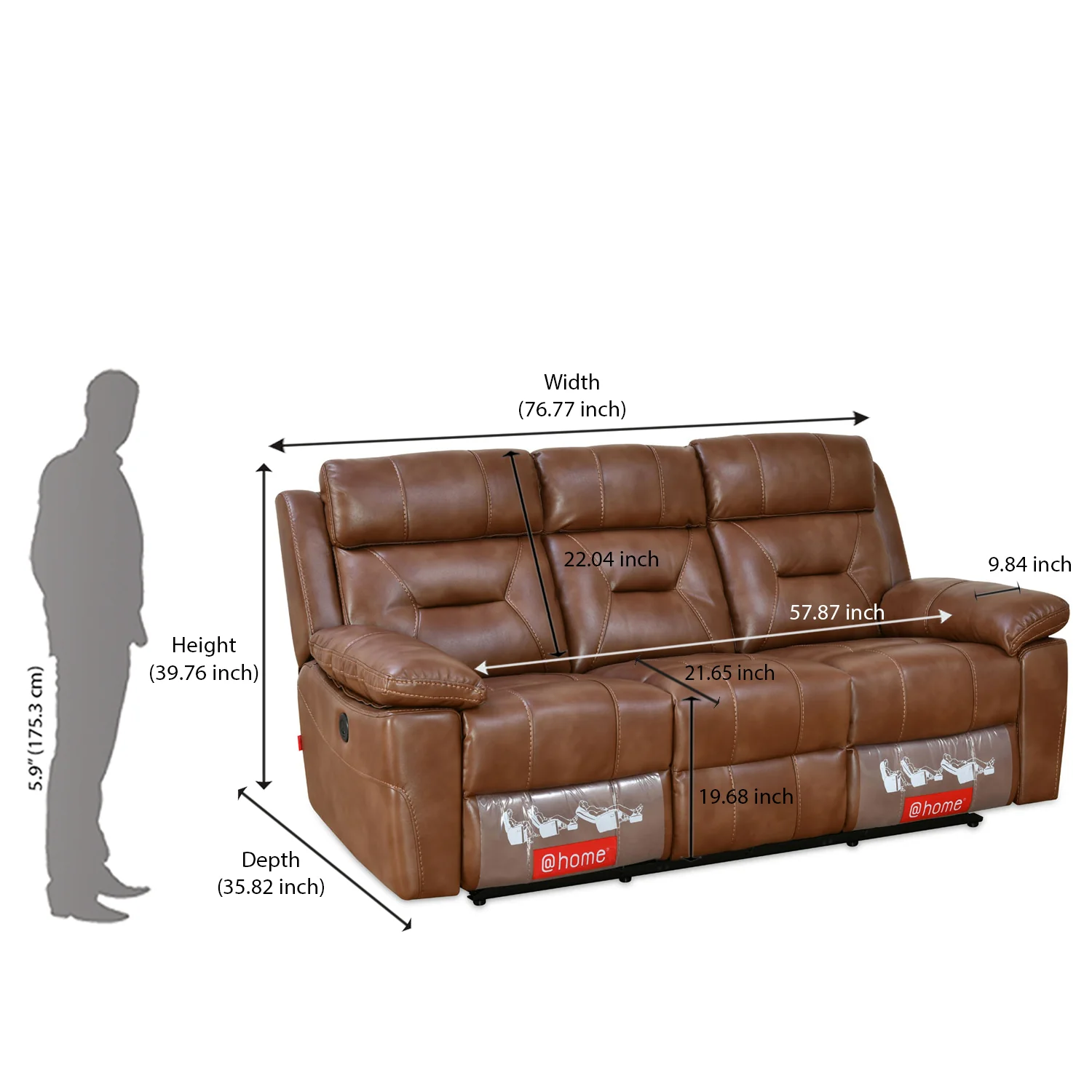 Nilkamal Delp 3 Seater Electric Recliner Sofa (Choco Brown) - Image 10