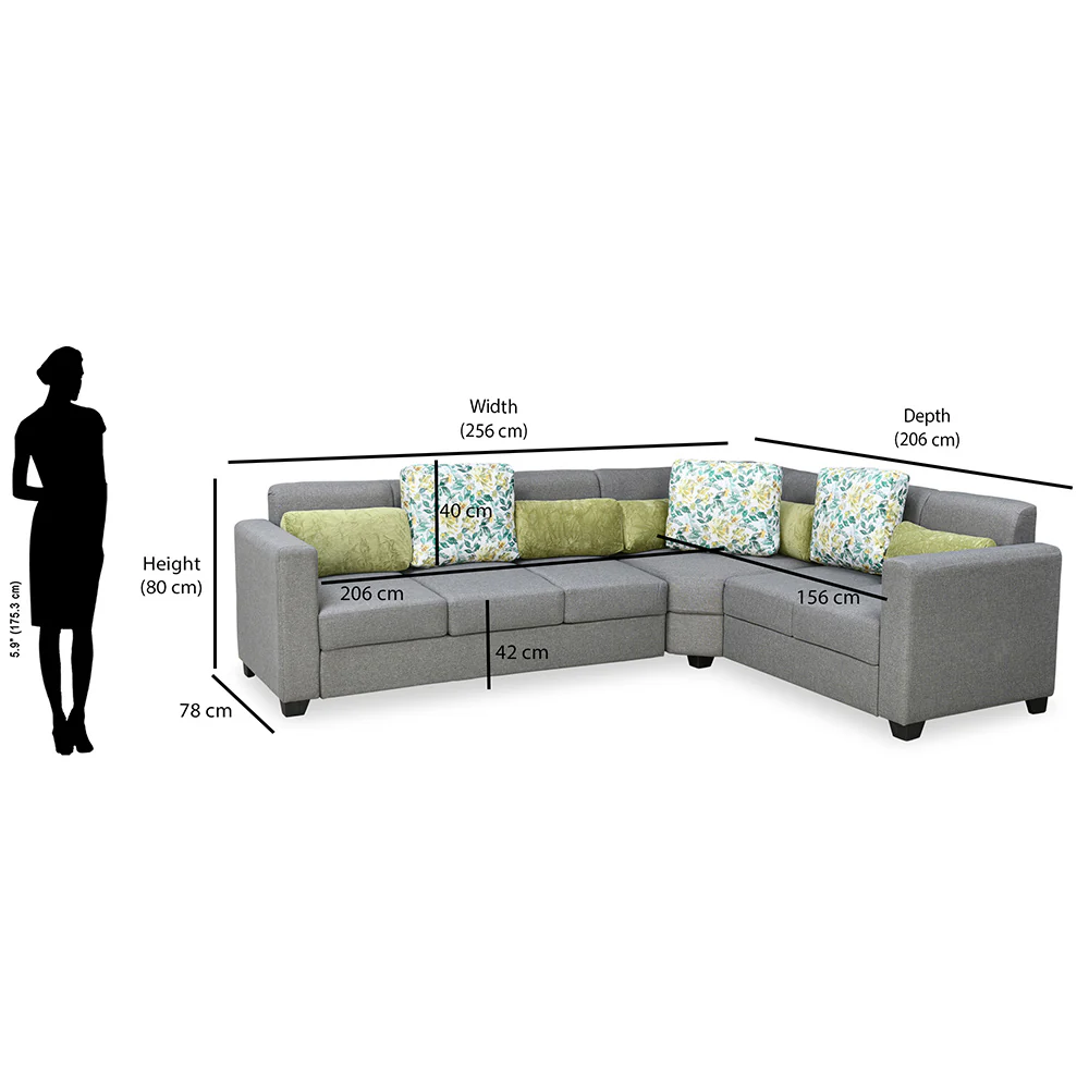 Nilkamal Dew Corner Sofa (Grey) - Image 5