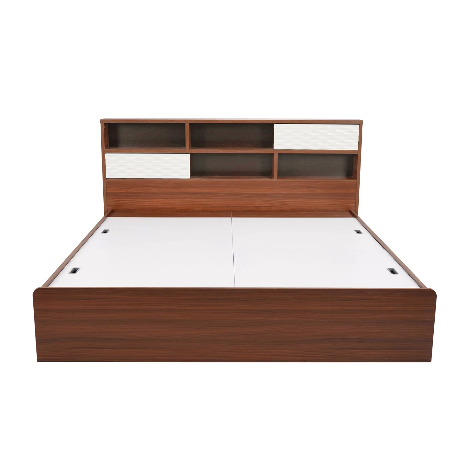 Nilkamal Drift Calipso King Bed With Storage (Classic Plank Walnut/White) - Image 2