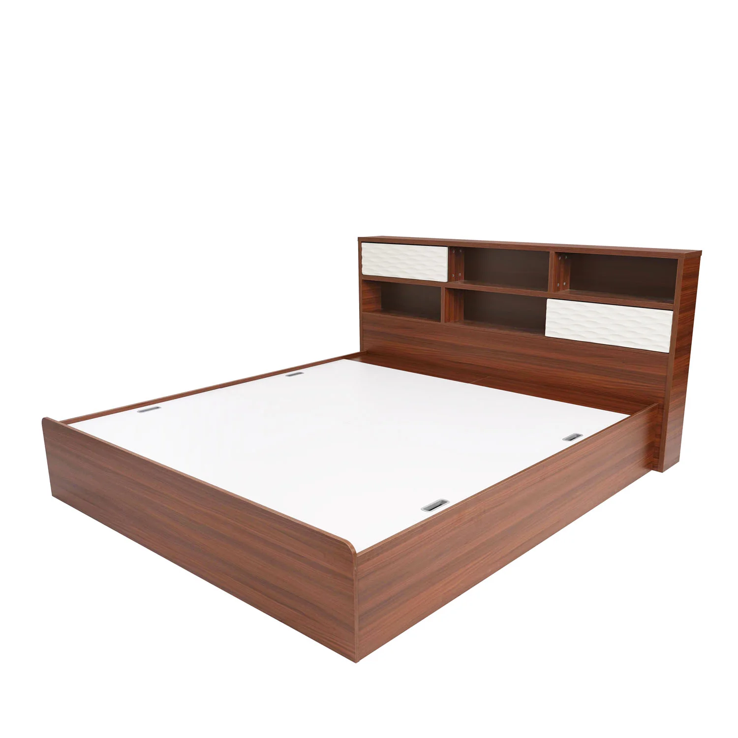 Nilkamal Drift Calipso King Bed With Storage (Classic Plank Walnut/White) - Image 5