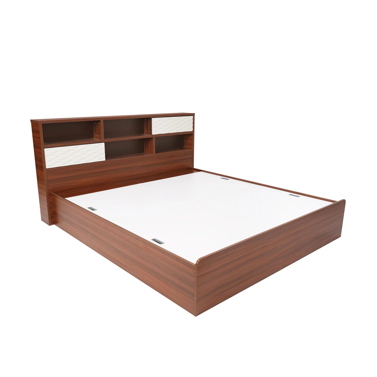 Nilkamal Drift Calipso King Bed With Storage (Classic Plank Walnut/White) - Image 6