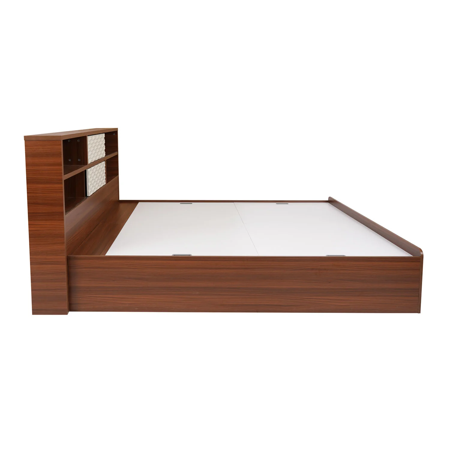 Nilkamal Drift Calipso Queen Bed With Storage (Classic Plank Walnut/White) - Image 5