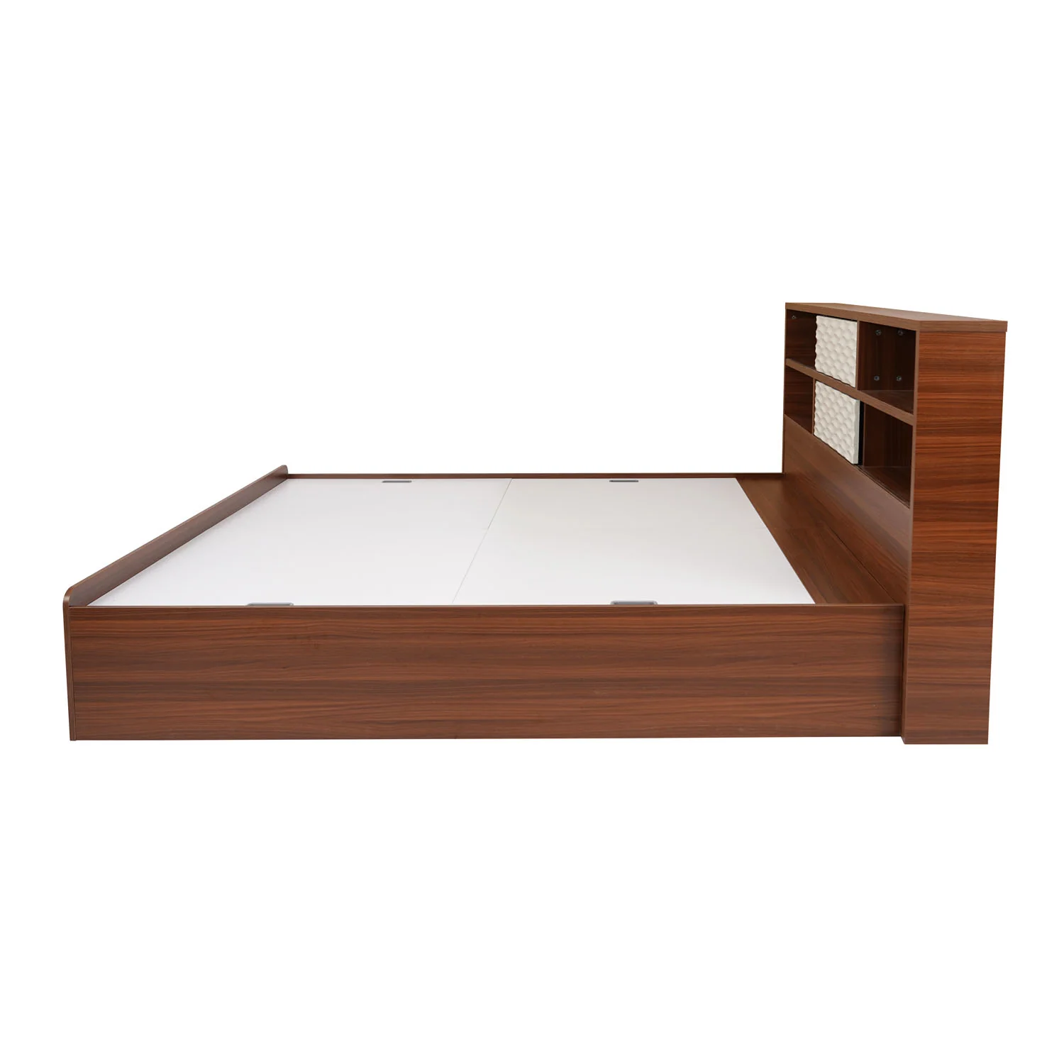 Nilkamal Drift Calipso Queen Bed With Storage (Classic Plank Walnut/White) - Image 6