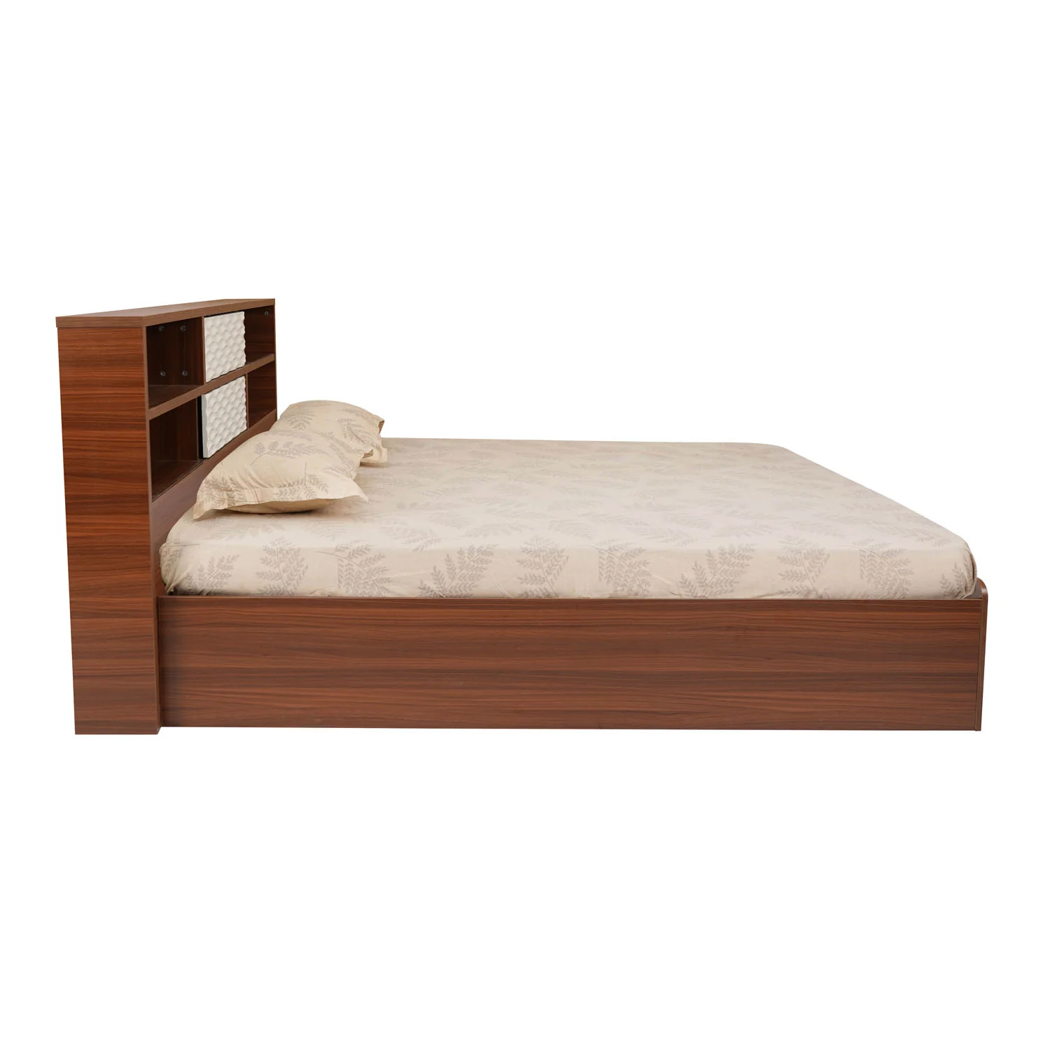 Nilkamal Drift Calipso Queen Bed With Storage (Classic Plank Walnut/White) - Image 7