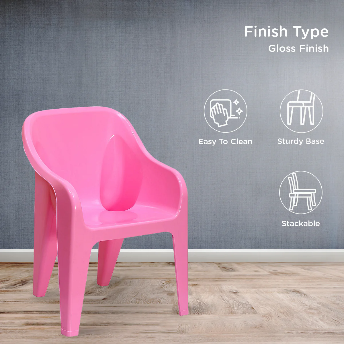 Nilkamal Eeezy Go Plastic Baby Arm Chair (Fairy Pink) - Image 4