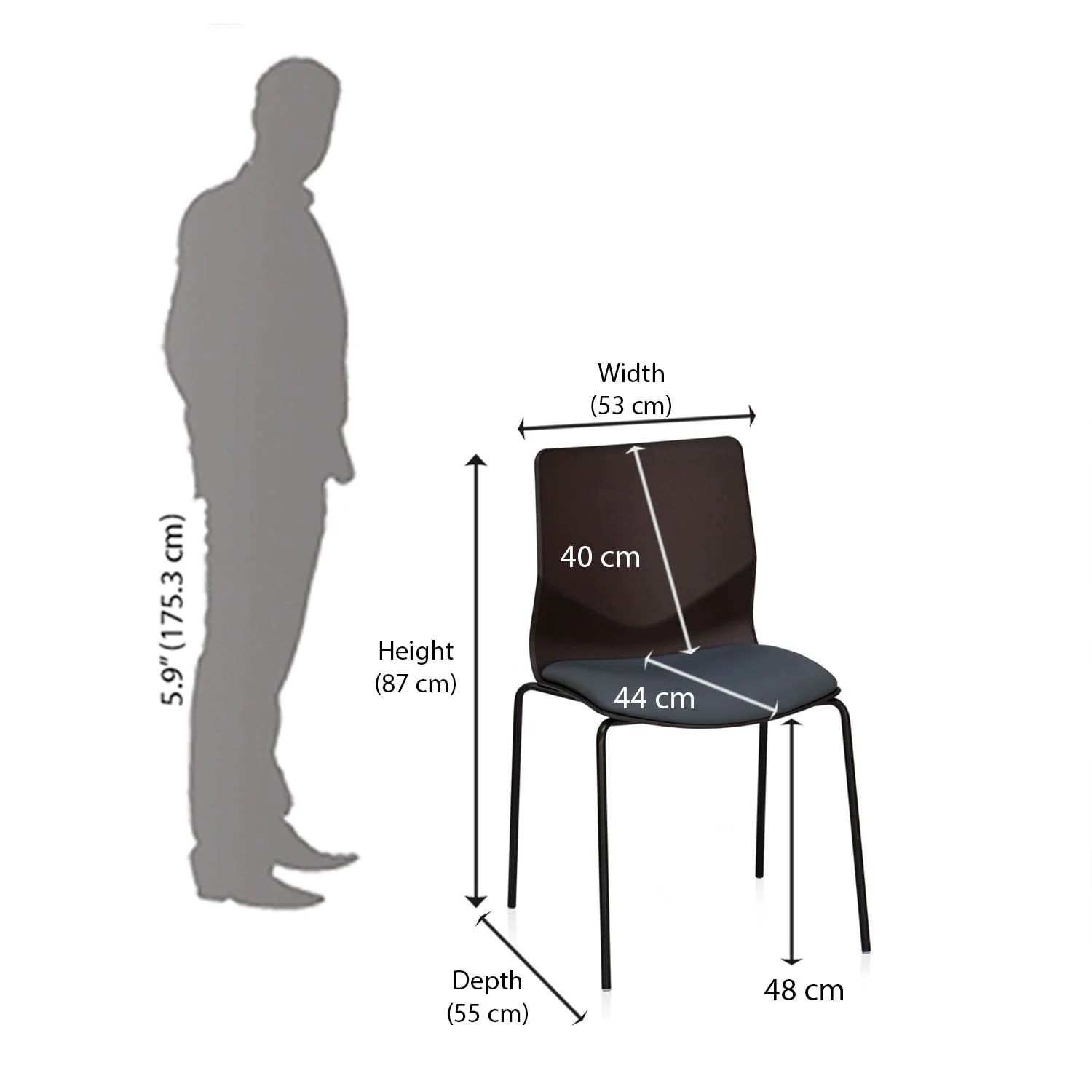 Nilkamal Elsa Dining Chair (Grey) - Image 9