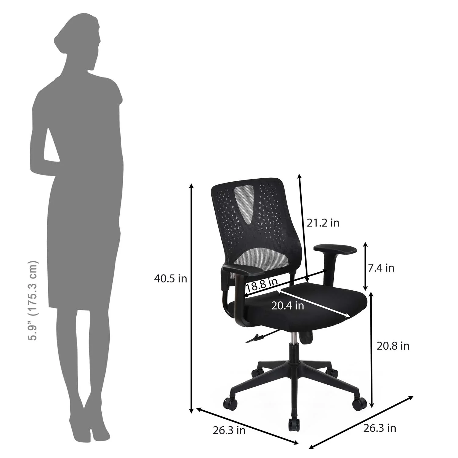 Nilkamal Enrich Mid Back Office Chair (Black) - Image 15
