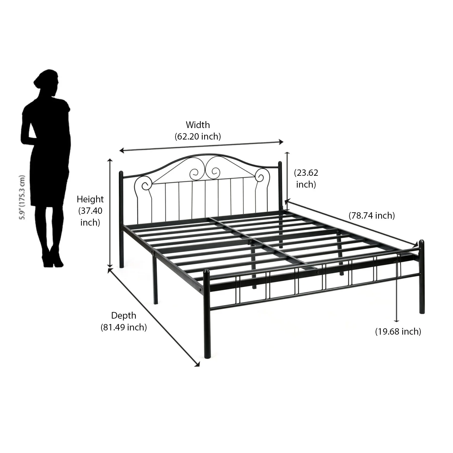 Nilkamal Esca Neo Double Bed (Black) - Image 10