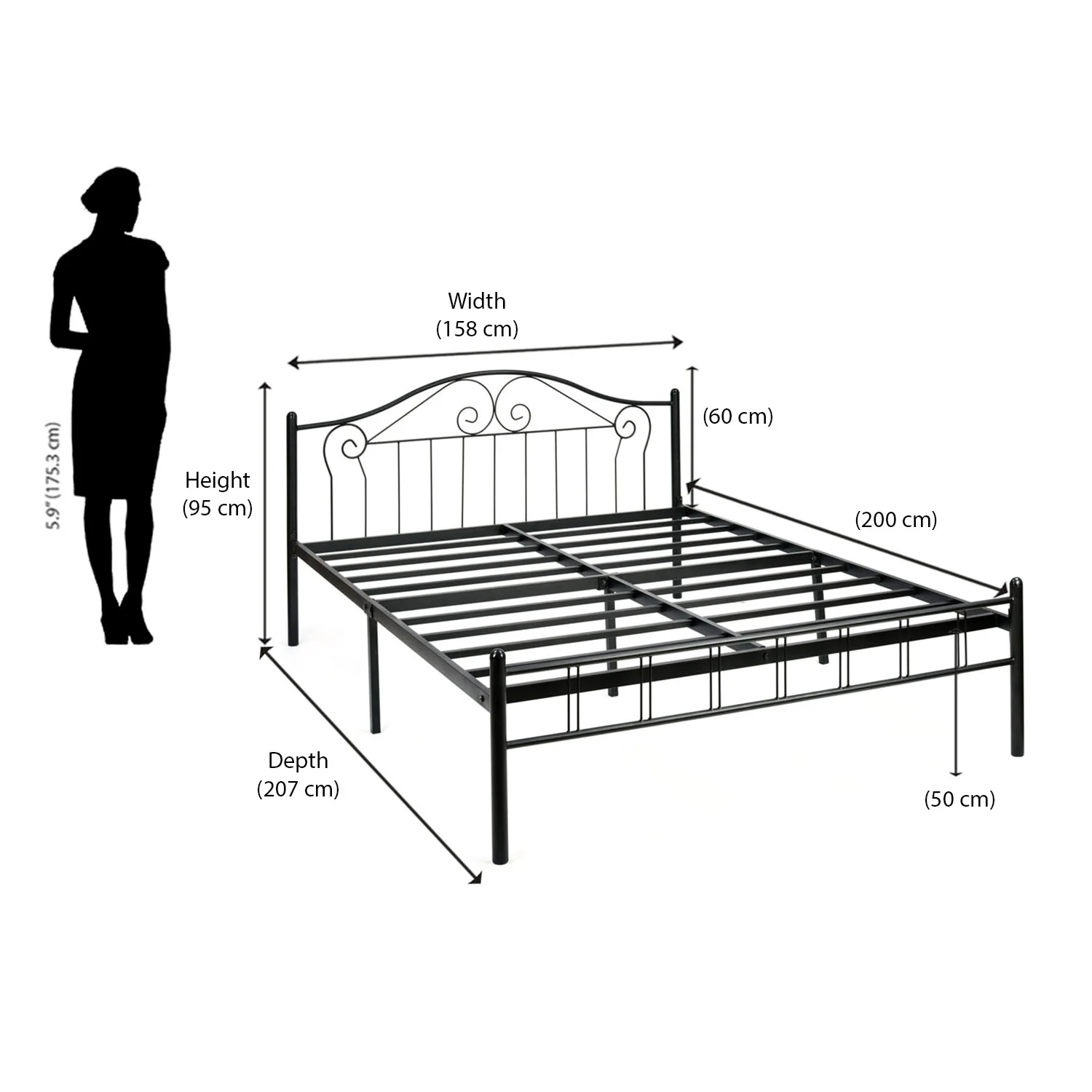 Nilkamal Esca Neo Double Bed (Black) - Image 11