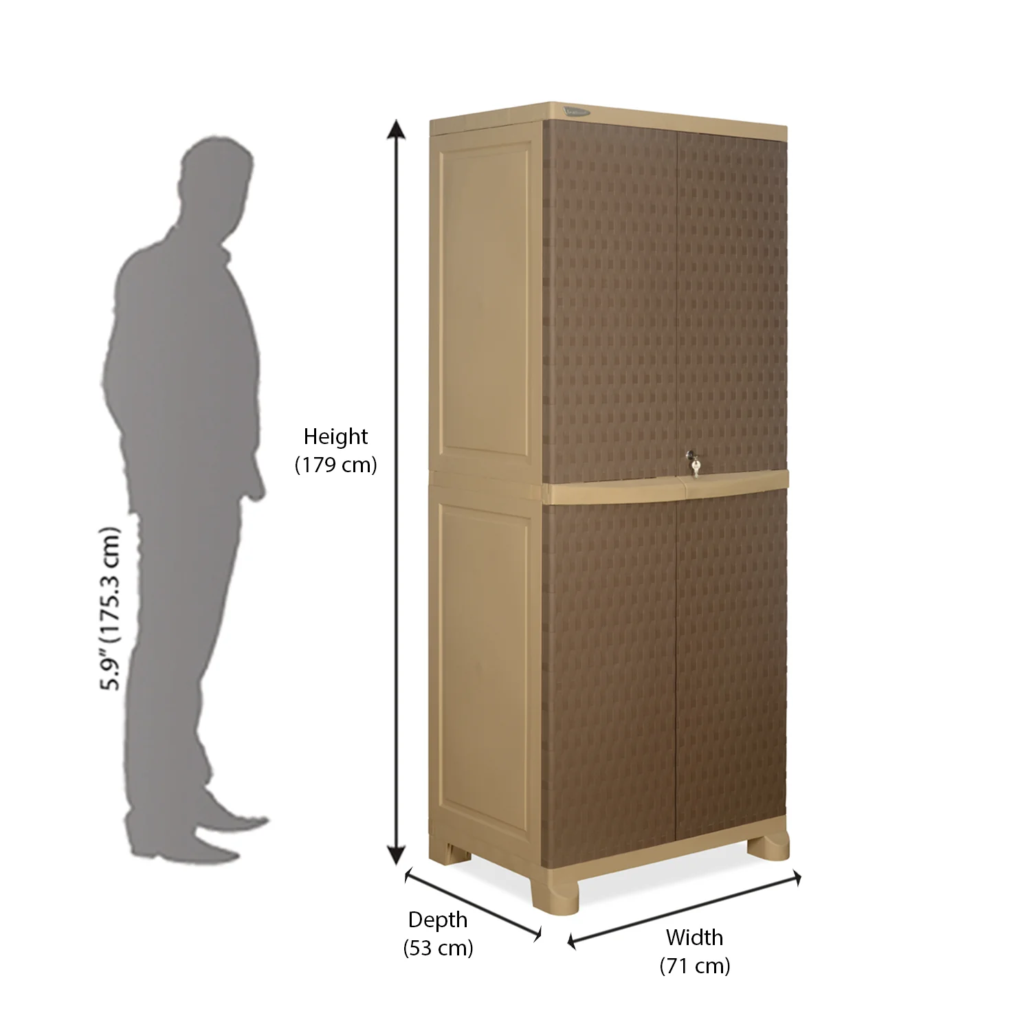 Nilkamal Freedom Big 6 (FB 6) Plastic Storage Cabinet (Ratan Dark Beige / New Cream) - Image 12