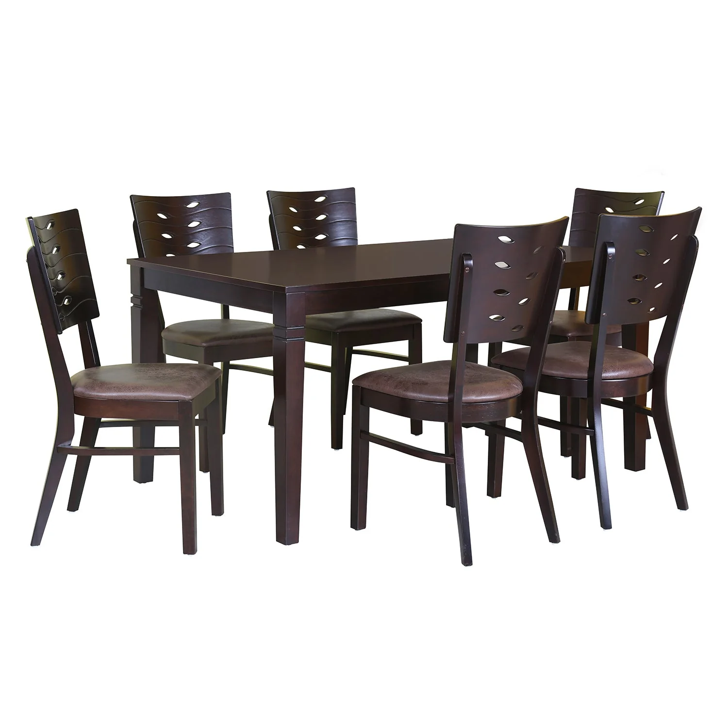 Nilkamal Fern 6 Seater Dining Set (Erin Brown) - Image 2