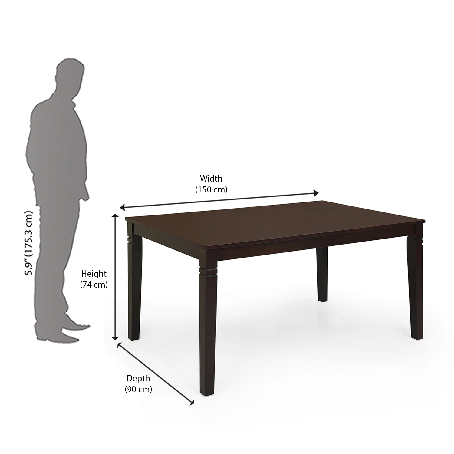 Nilkamal Fern 6 Seater Dining Set With Bench (Erin Brown) - Image 15