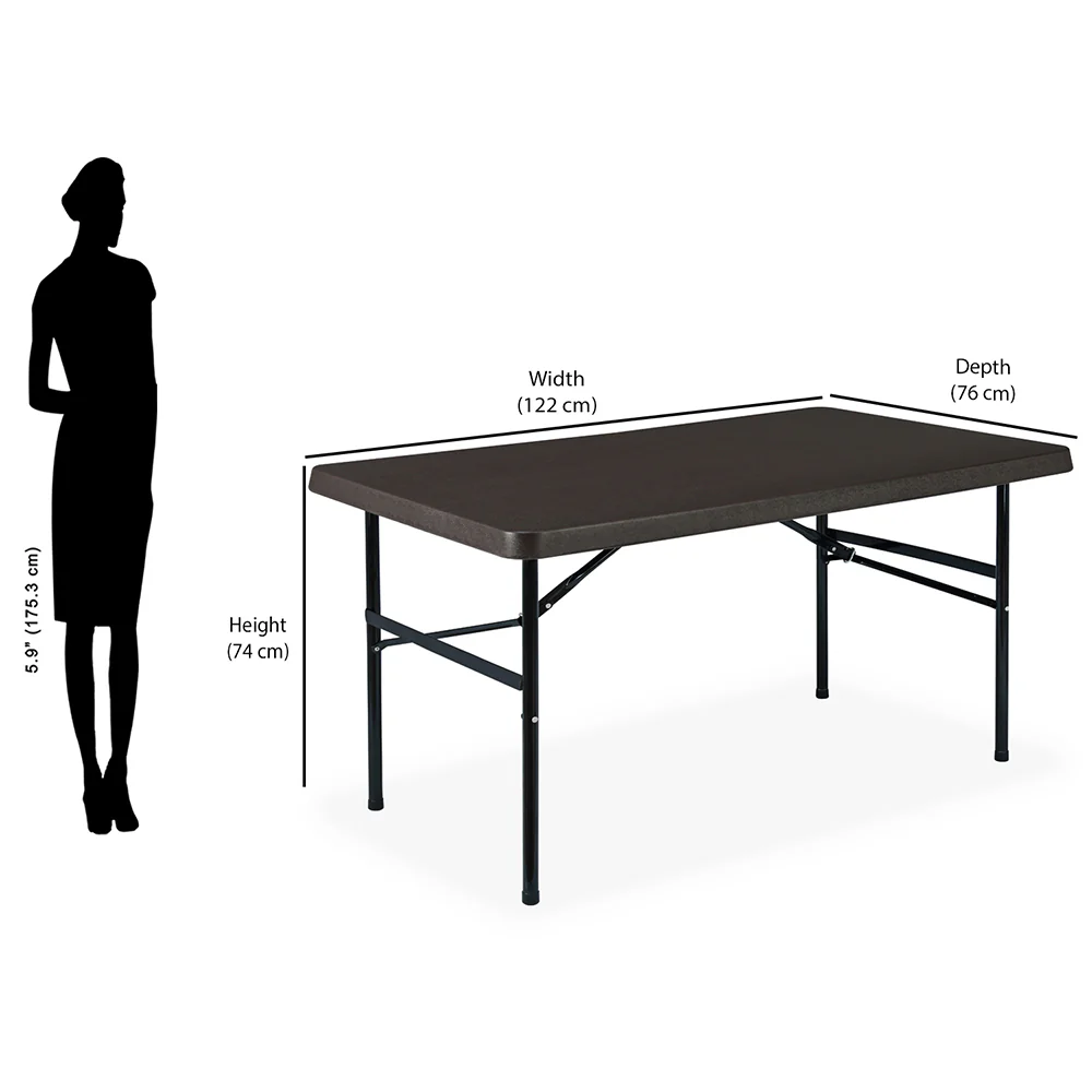 Nilkamal Festive 4 ft Foldable Rectangle Table (Brown) - Image 10