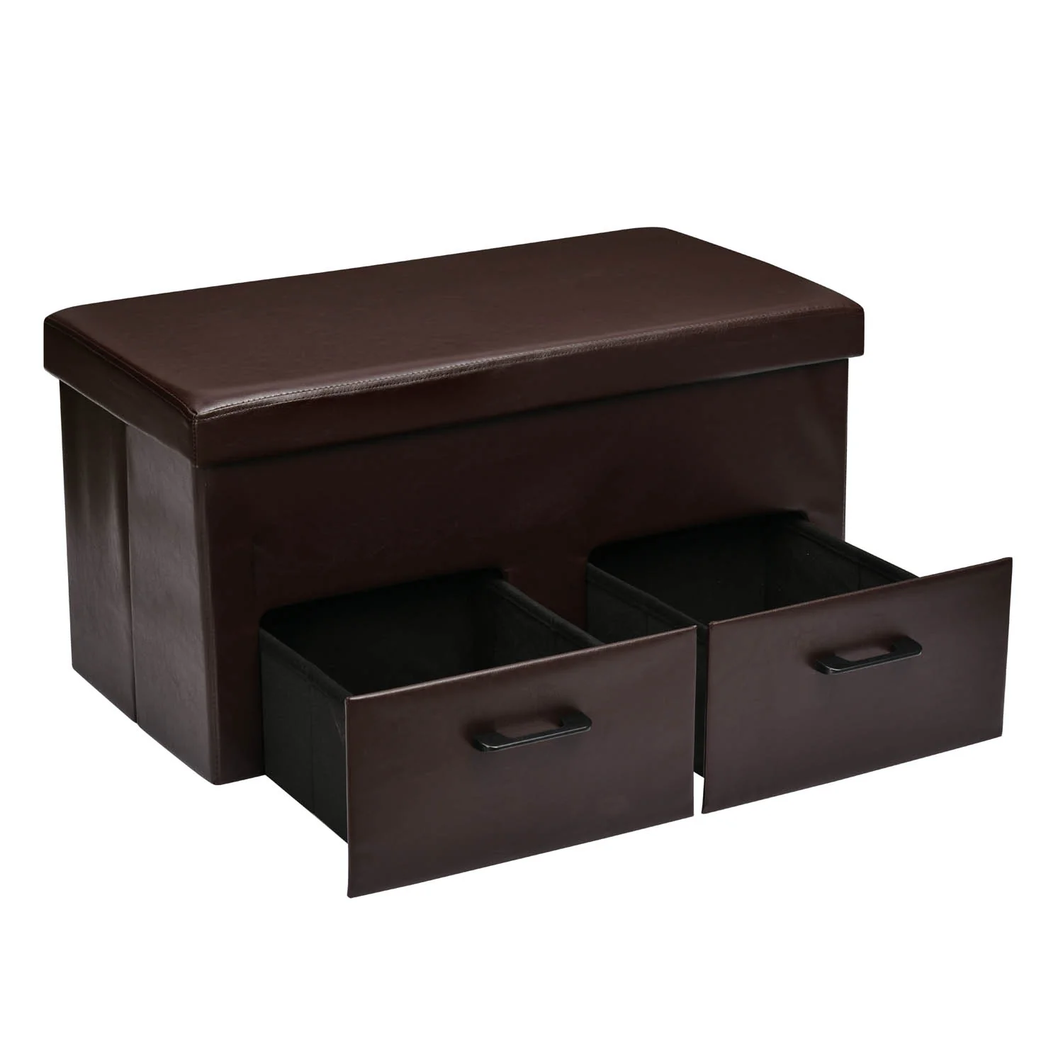 Nilkamal Flexi Big Foldable Ottoman with 2 Drawers (Brown) - Image 3