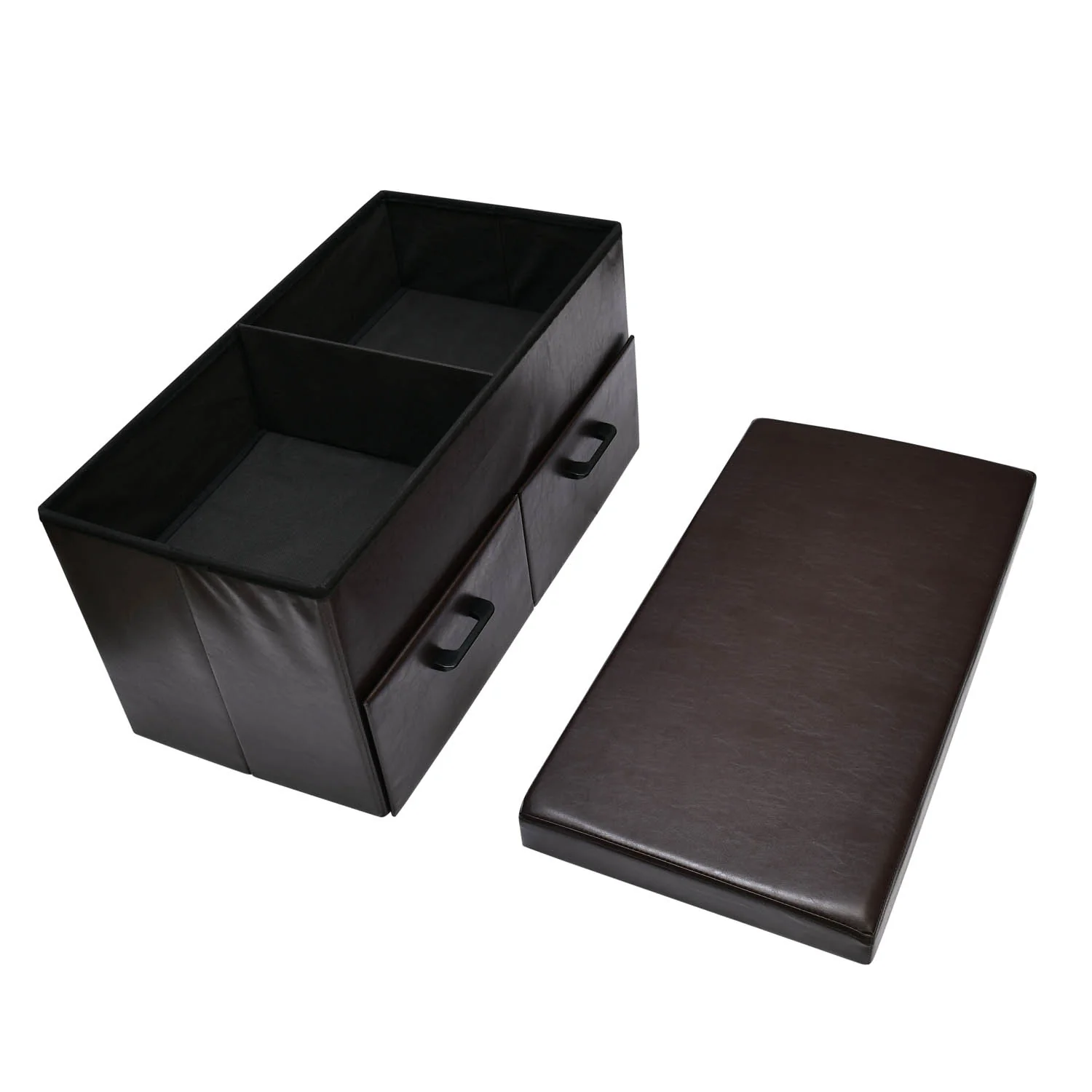 Nilkamal Flexi Big Foldable Ottoman with 2 Drawers (Brown) - Image 5