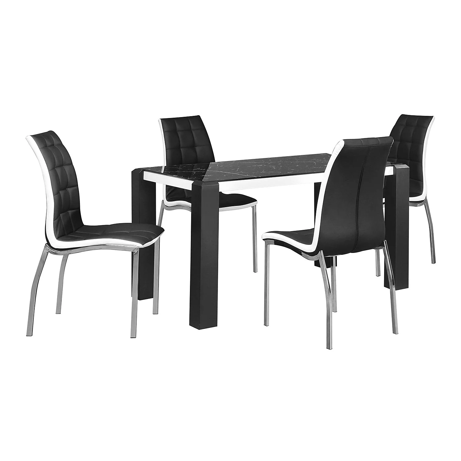 Nilkamal Fortica 4 Seater Dining Set (Black and White) - Image 2