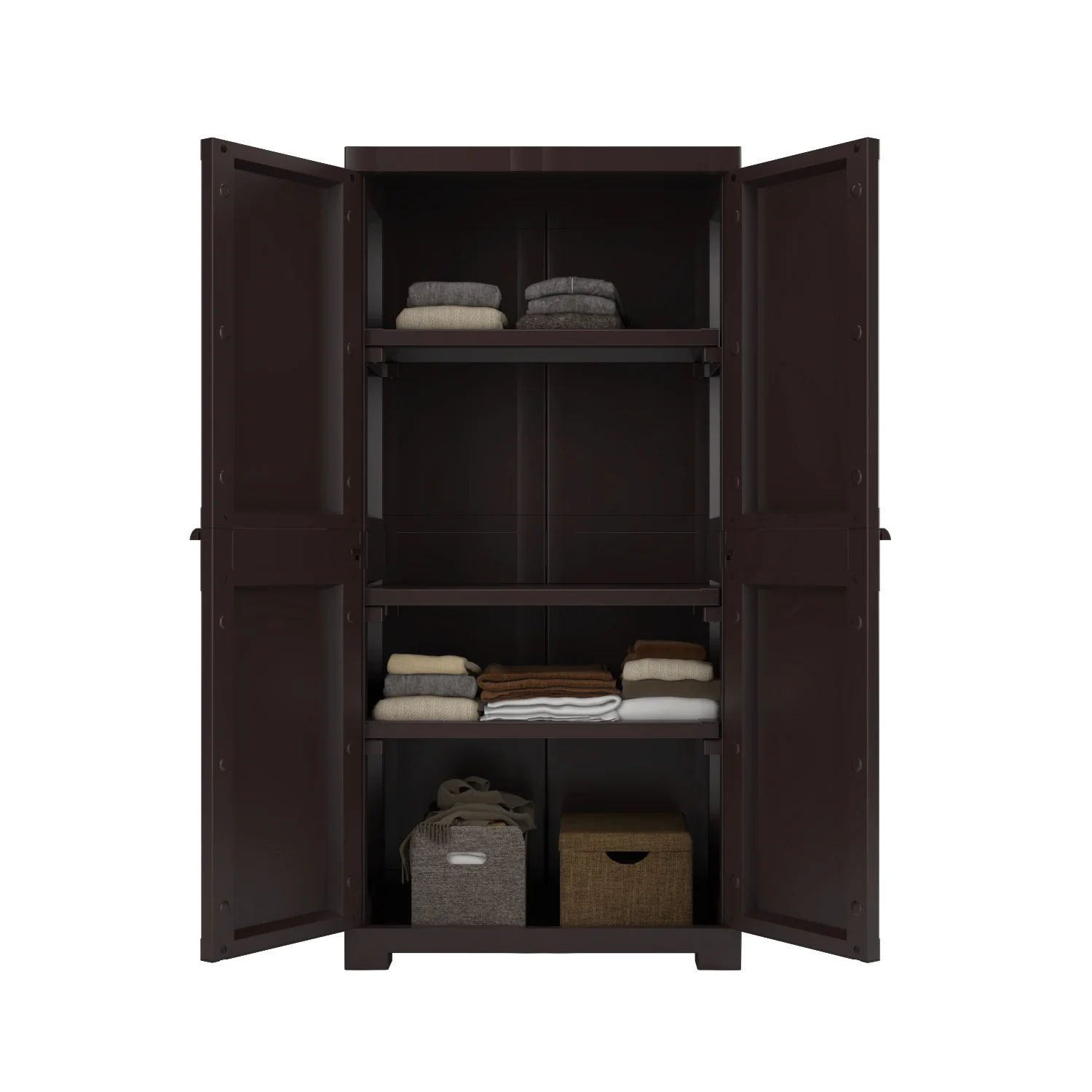 Nilkamal Freedom FMM Plastic Storage Cabinet (Weather Brown) - Image 3